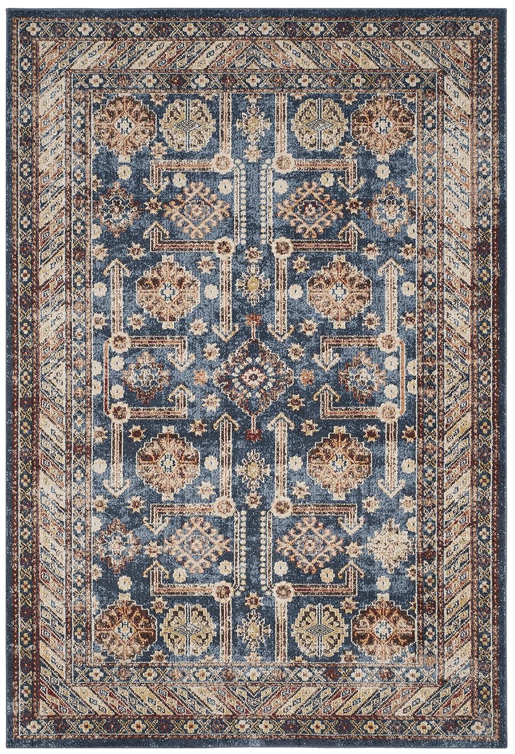 Bijar BIJ653 Power Loomed Indoor Area Rug - Royal/Ivory - 8'x10' - Safavieh