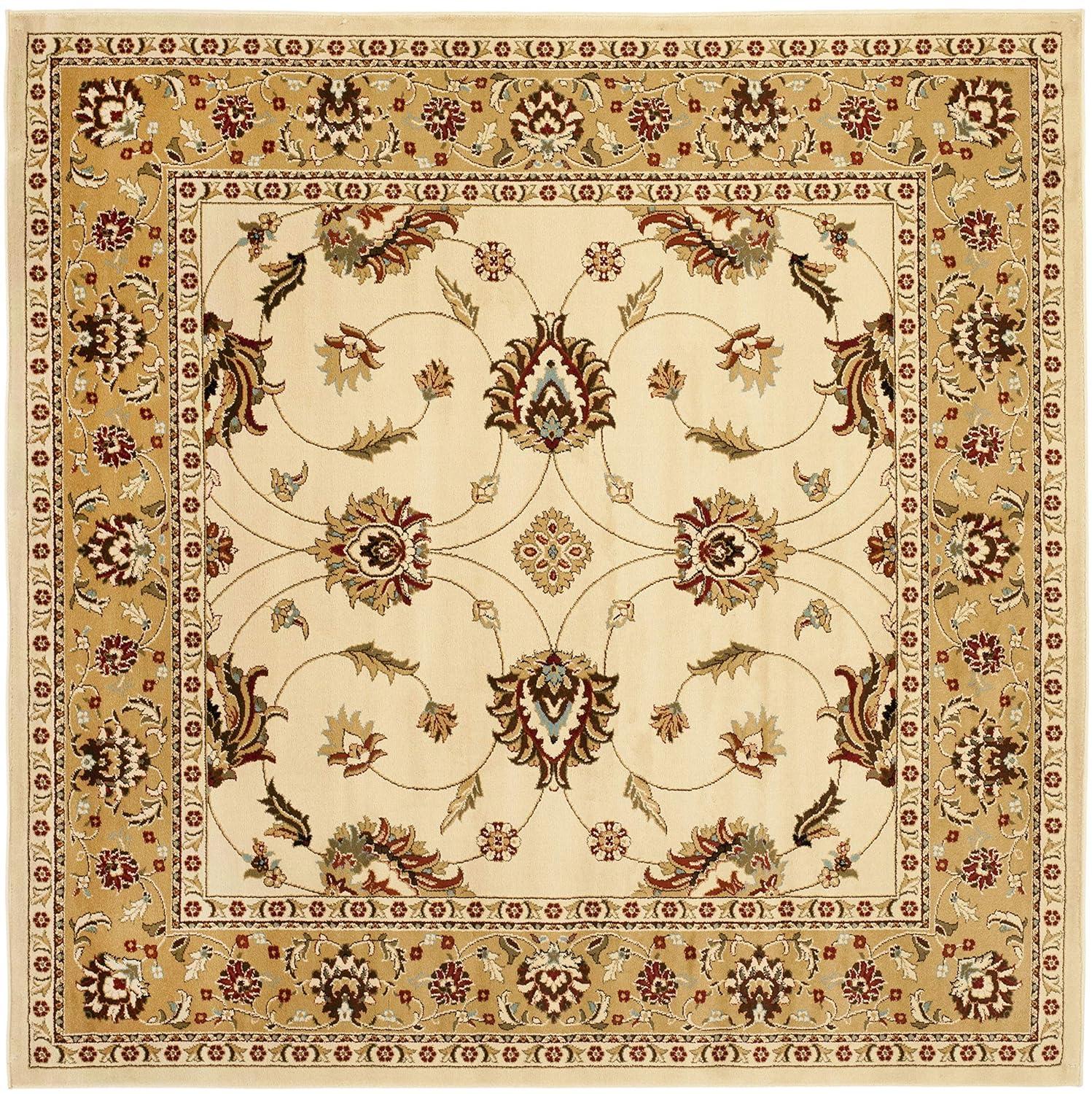 Lyndhurst LNH553 Power Loomed Area Rug - Ivory/Beige - 6'7"x6'7" - Safavieh