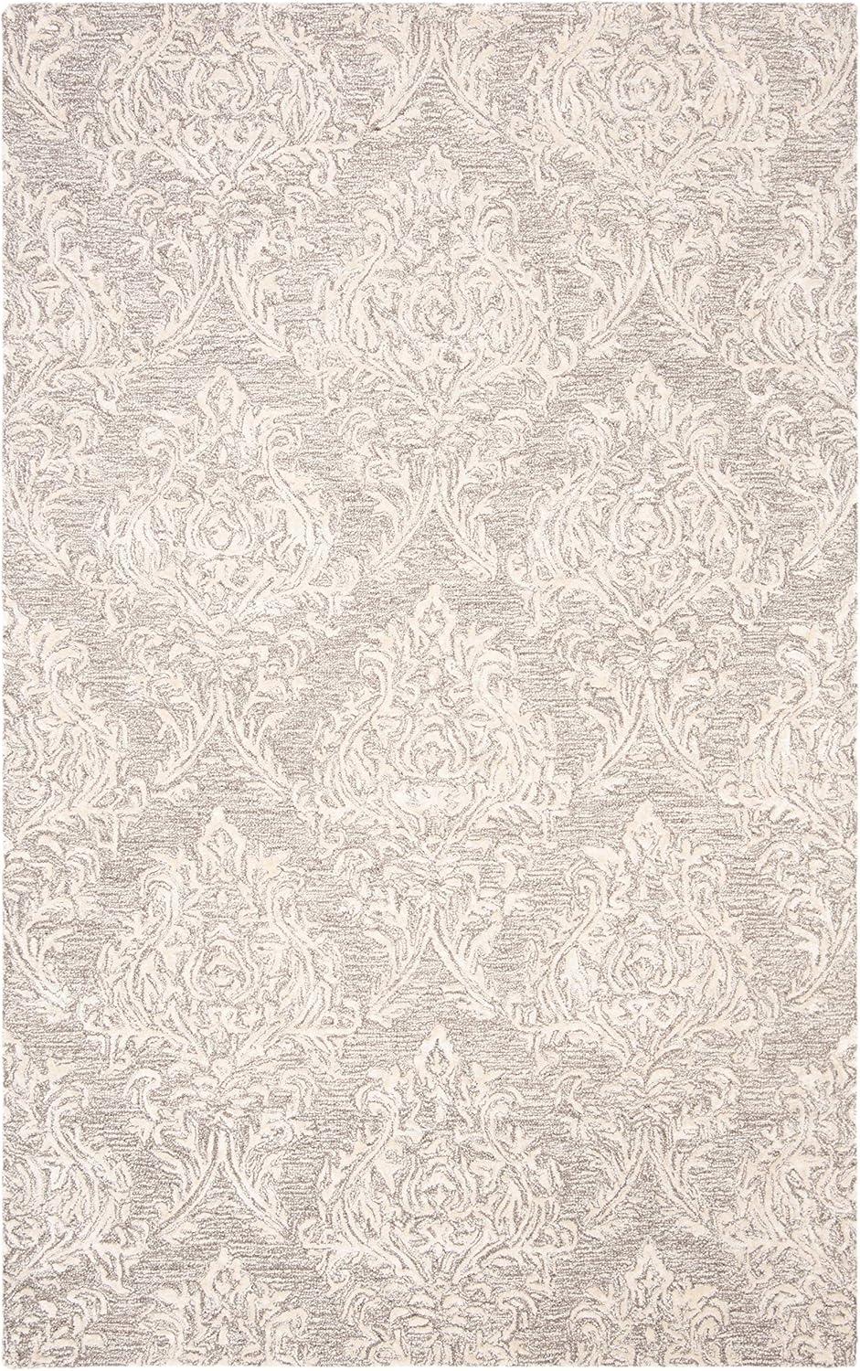 Ivory and Gray Hand-Tufted Wool Area Rug