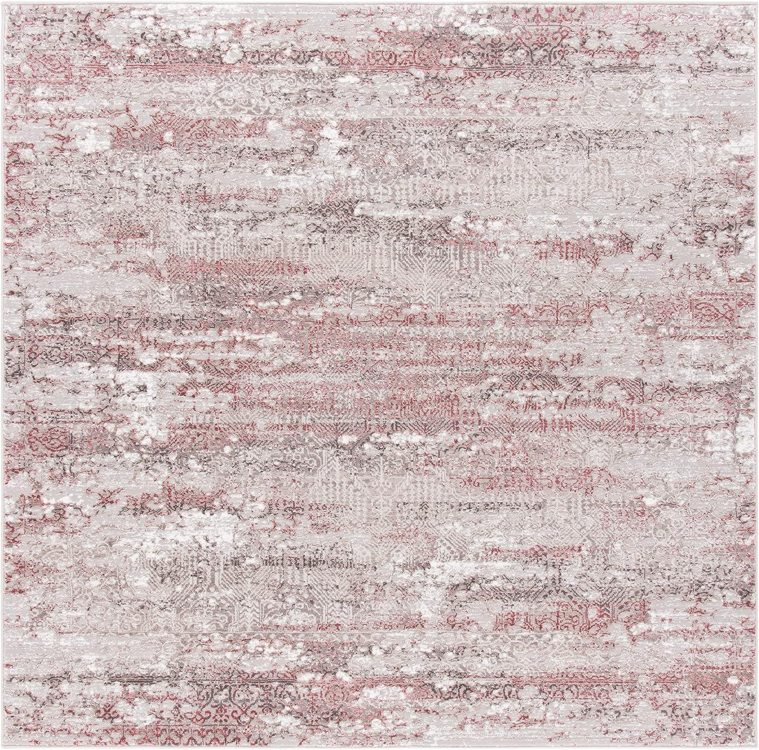 Meadow MDW585 Power Loomed Area Rug - Beige/Pink - 5'x5' - Safavieh.