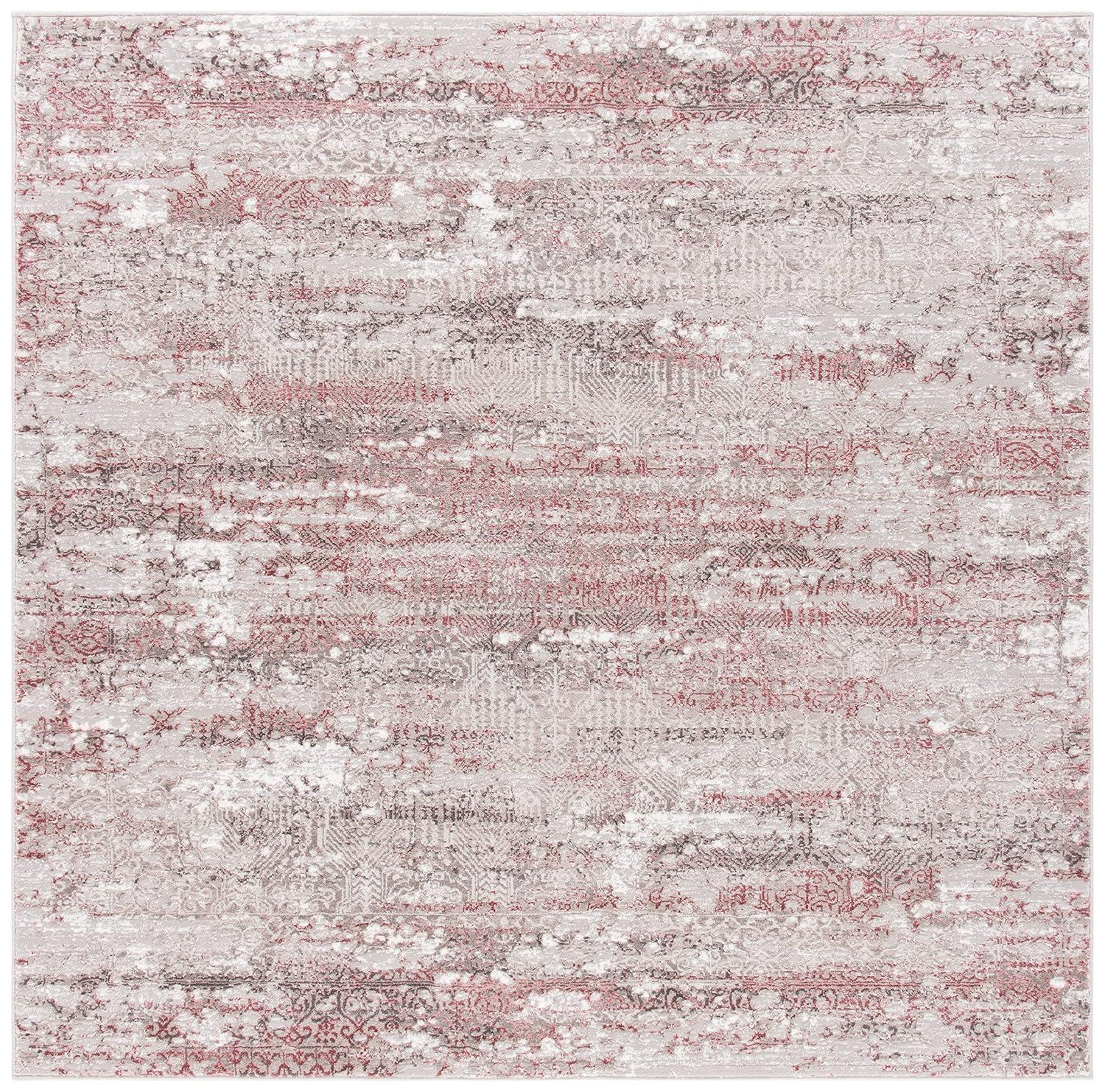 Meadow 500 MDW585 Power Loomed Indoor Area Rug - Beige/Pink - 5'x5' - Safavieh