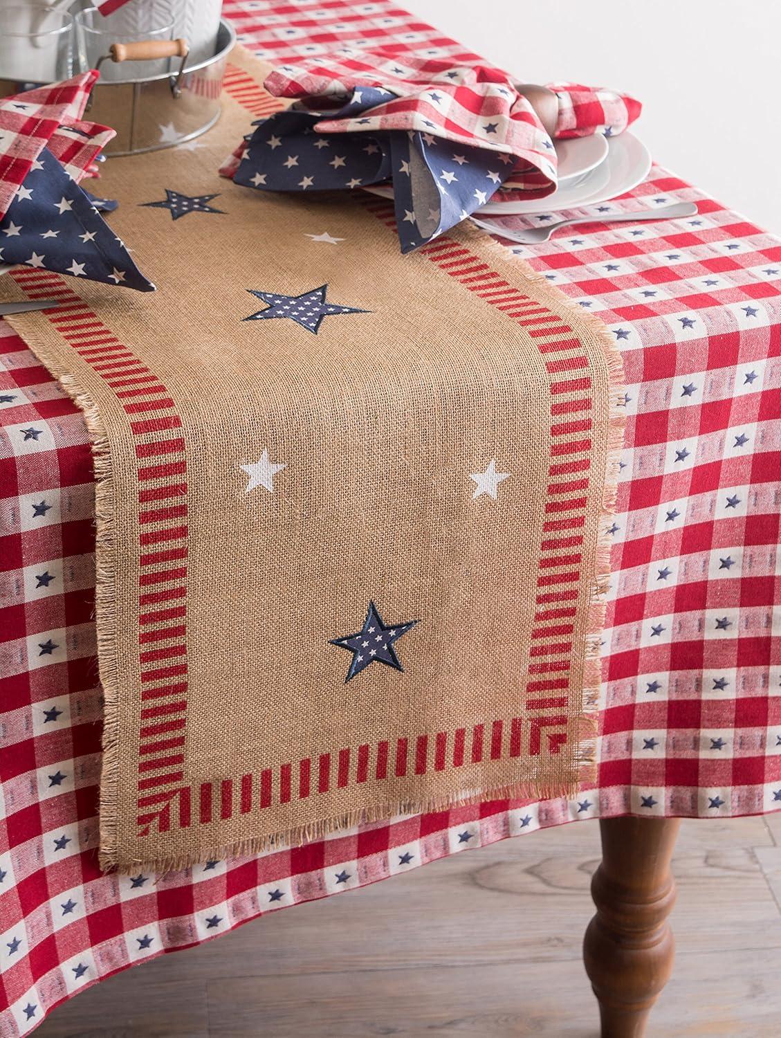 14 x 74 in. 4th of July Jute Table Runner