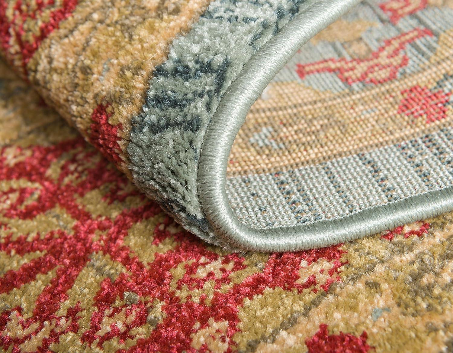 Unique Loom Palace Collection Area Rug - Amber (6' 1" x 9' Rectangle Light Blue/Light Brown)