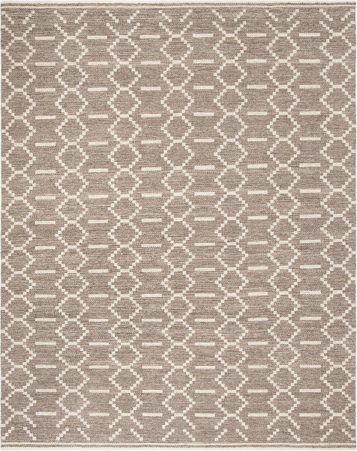 Nomadic Essence Handwoven Grey & Ivory Wool 8' x 10' Area Rug