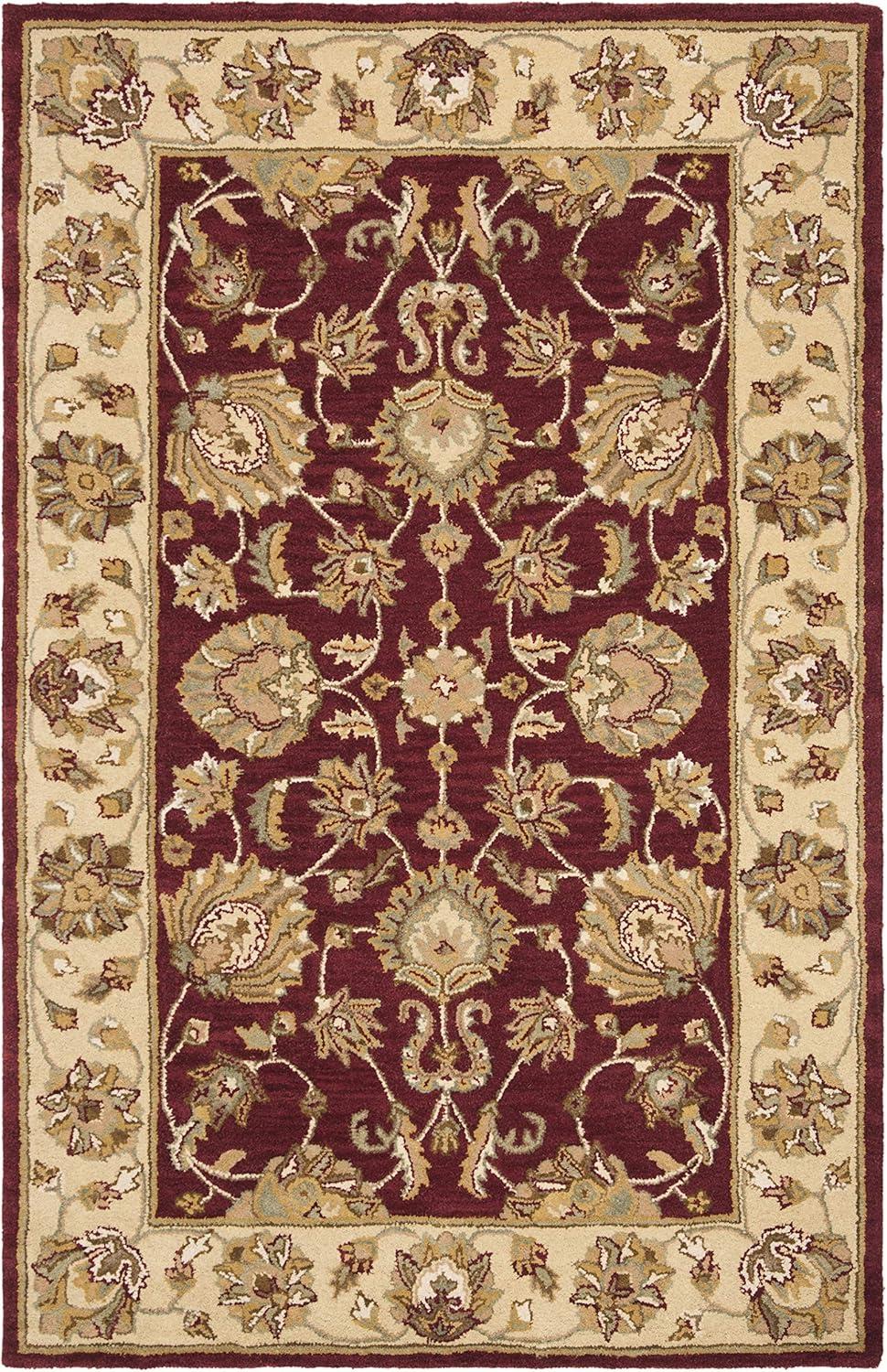 SAFAVIEH Heritage Regis Traditional Wool Area Rug, Red/Gold, 4' x 6'