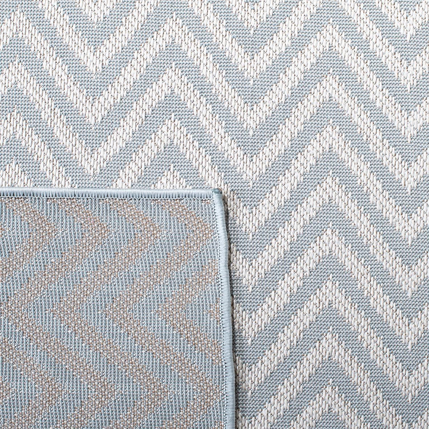 Flatweave Machine Washable Chevron Rug