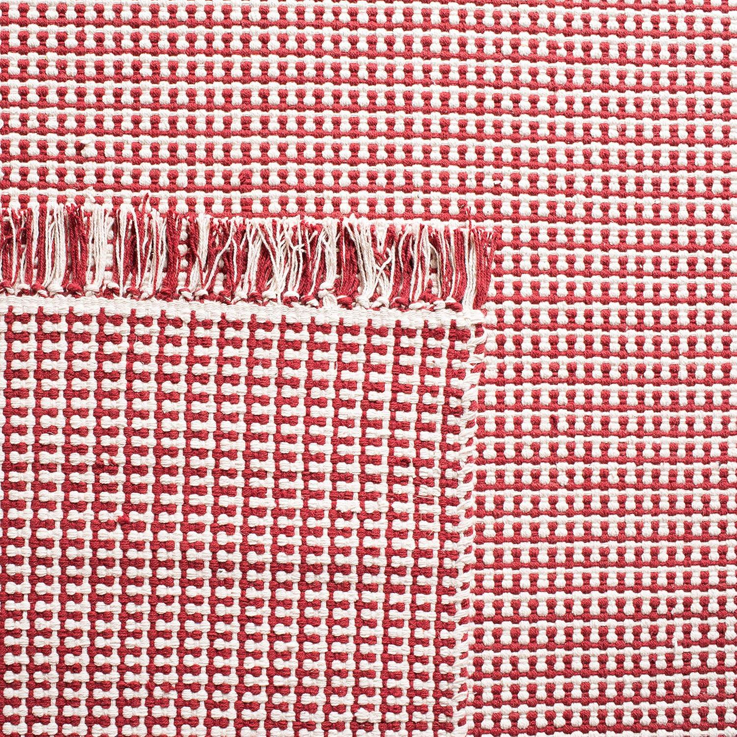 Montauk MTK340 Hand Woven Indoor Accent Rug - Ivory/Red - 4'x4' - Safavieh
