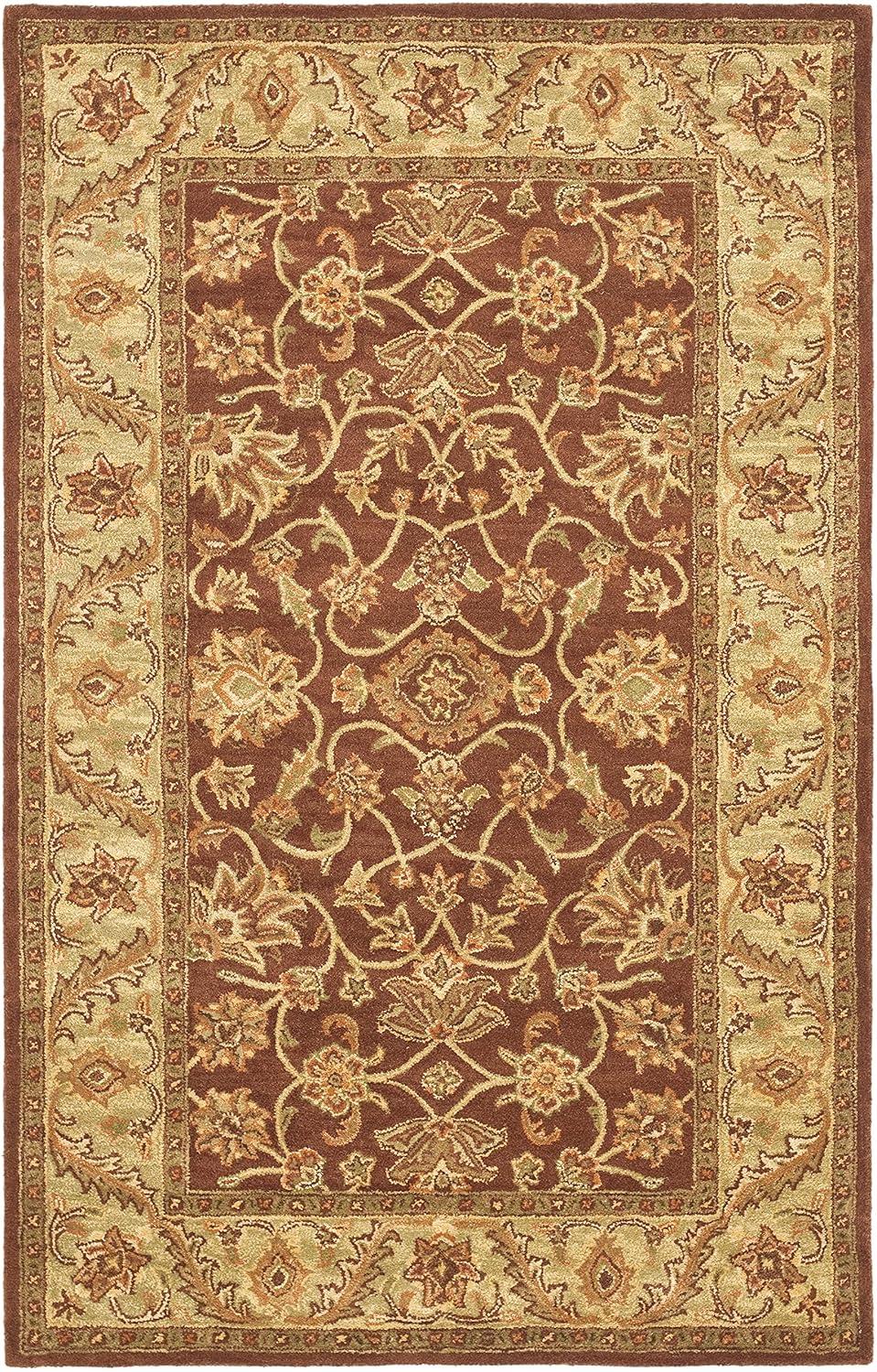 Golden Jaipur GJ250 Hand Tufted Area Rug - Rust/Green - 5'x8' - Safavieh.