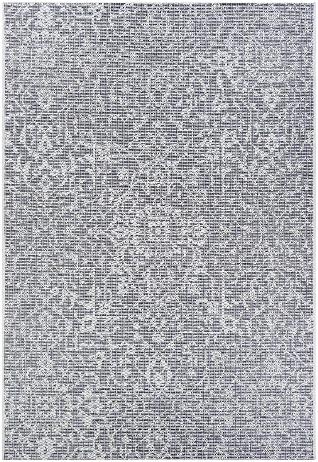 Couristan Monte Carlo Palmette Indoor/Outdoor Area Rug, 3'9" x 5'5", Grey-Ivory