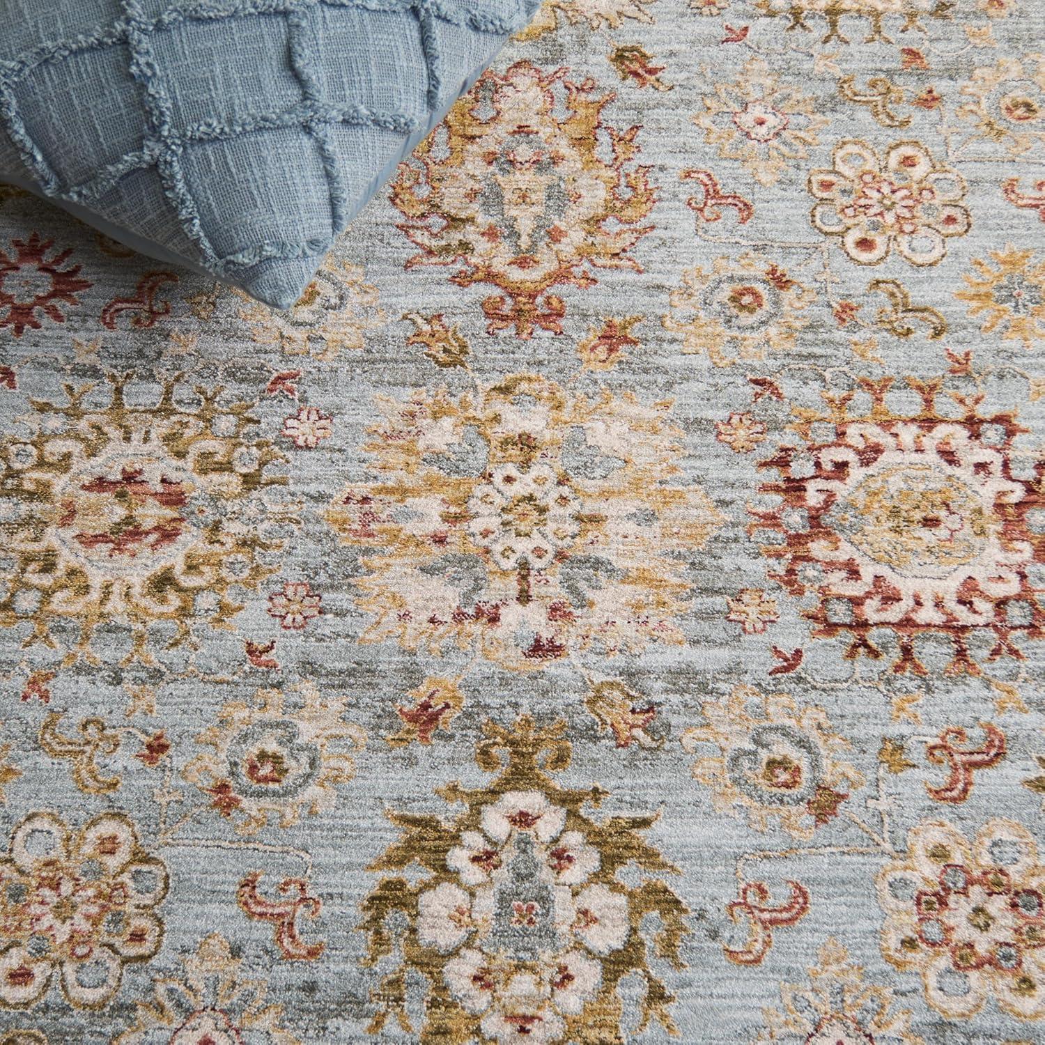 Hamilton HLT112 Power Loomed Area Rug - Blue/Ivory - 8'x10' - Safavieh.