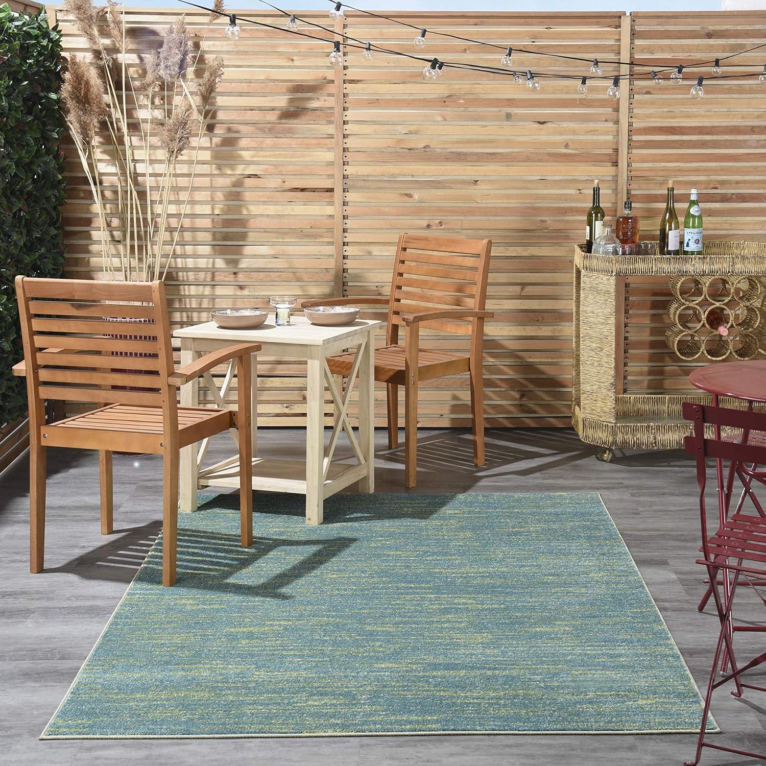 Nourison Nourison Essentials NRE01 Indoor/outdoor Area Rug - Blue Green 6' x 9'