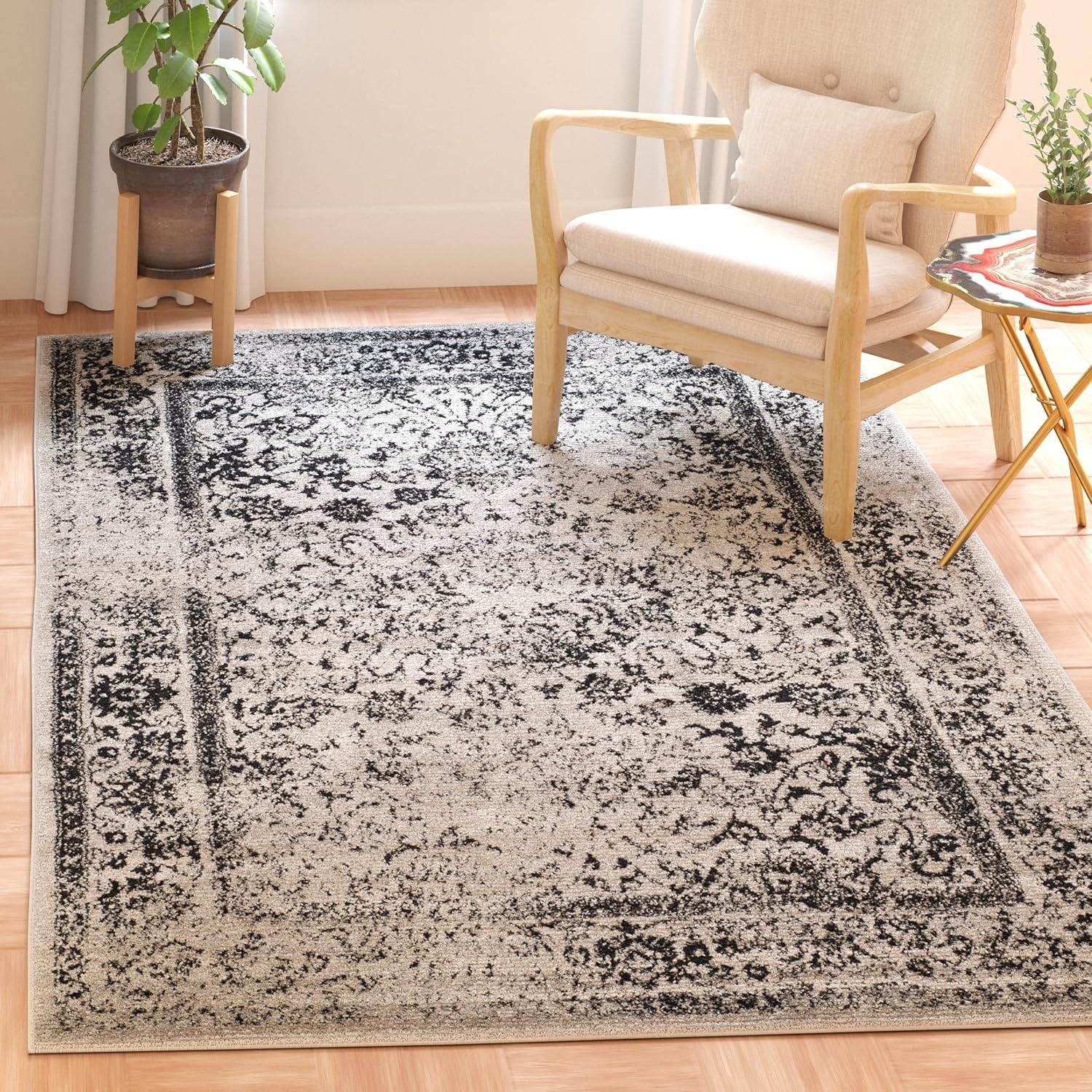 Adirondack ADR109 Machine Made Indoor Area Rug - Grey/Black - 6'x9' - Safavieh