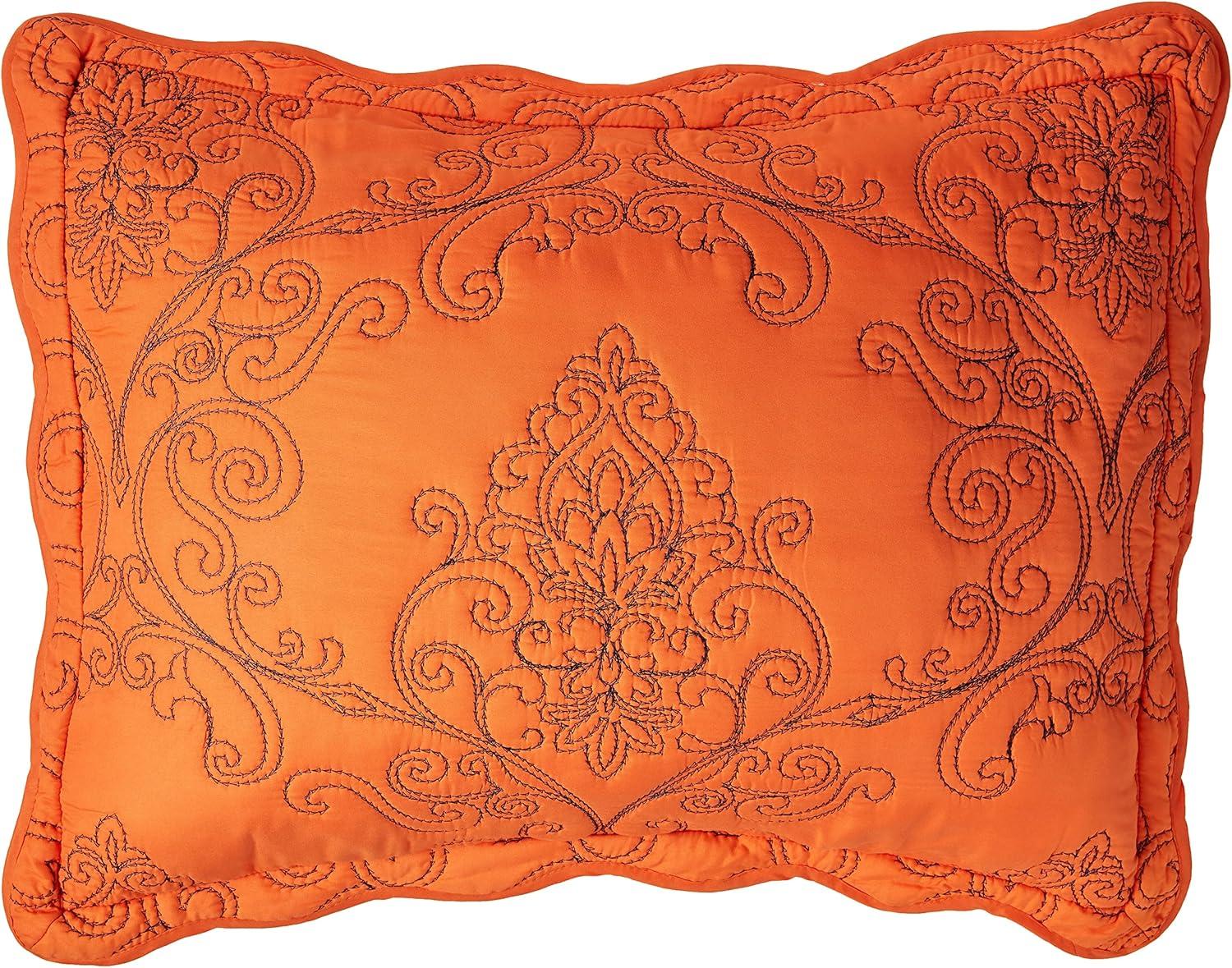 Home Soft Things Damask Embroidery Oversized 4 Piece Quilt Set