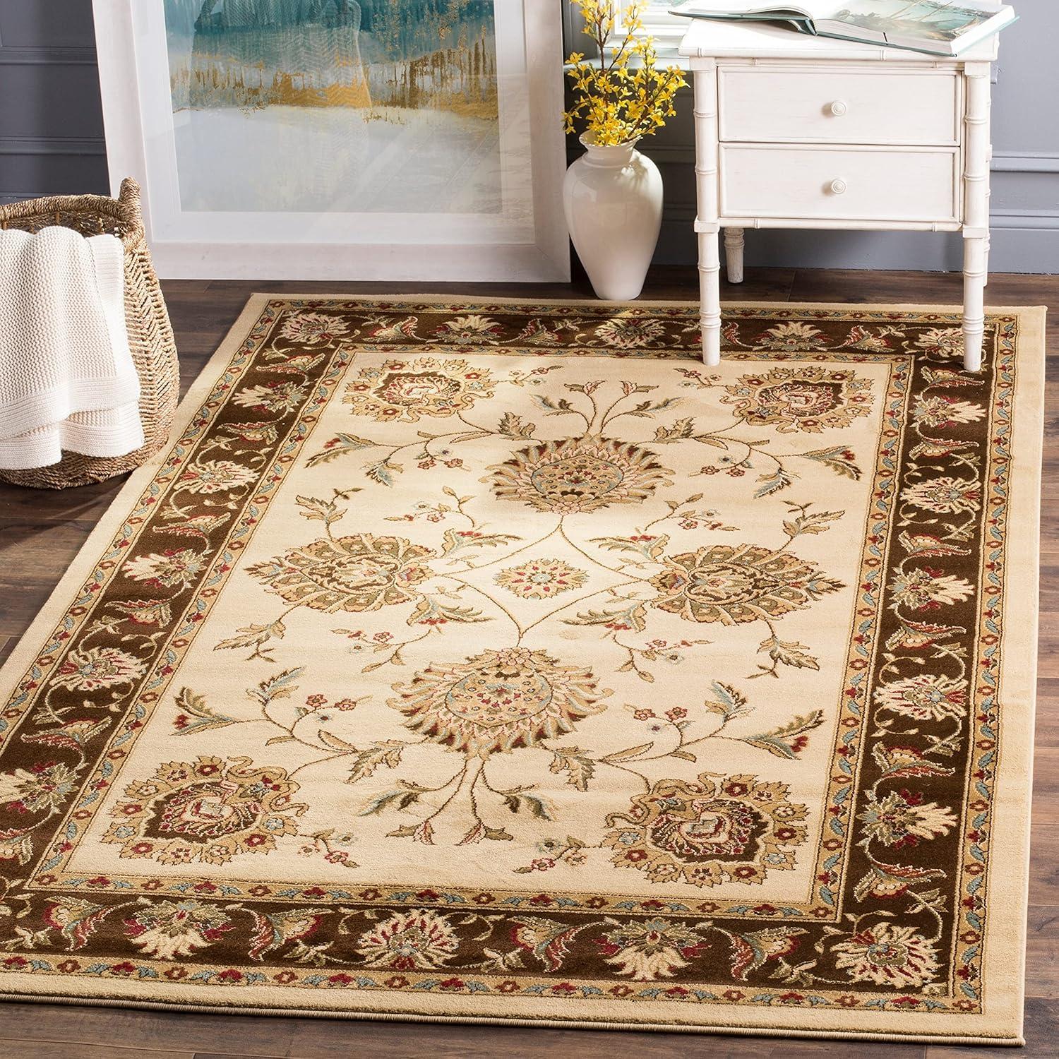 Lyndhurst LNH555 Power Loomed Accent Rug - Ivory/Brown - 3'3"x5'3" - Safavieh