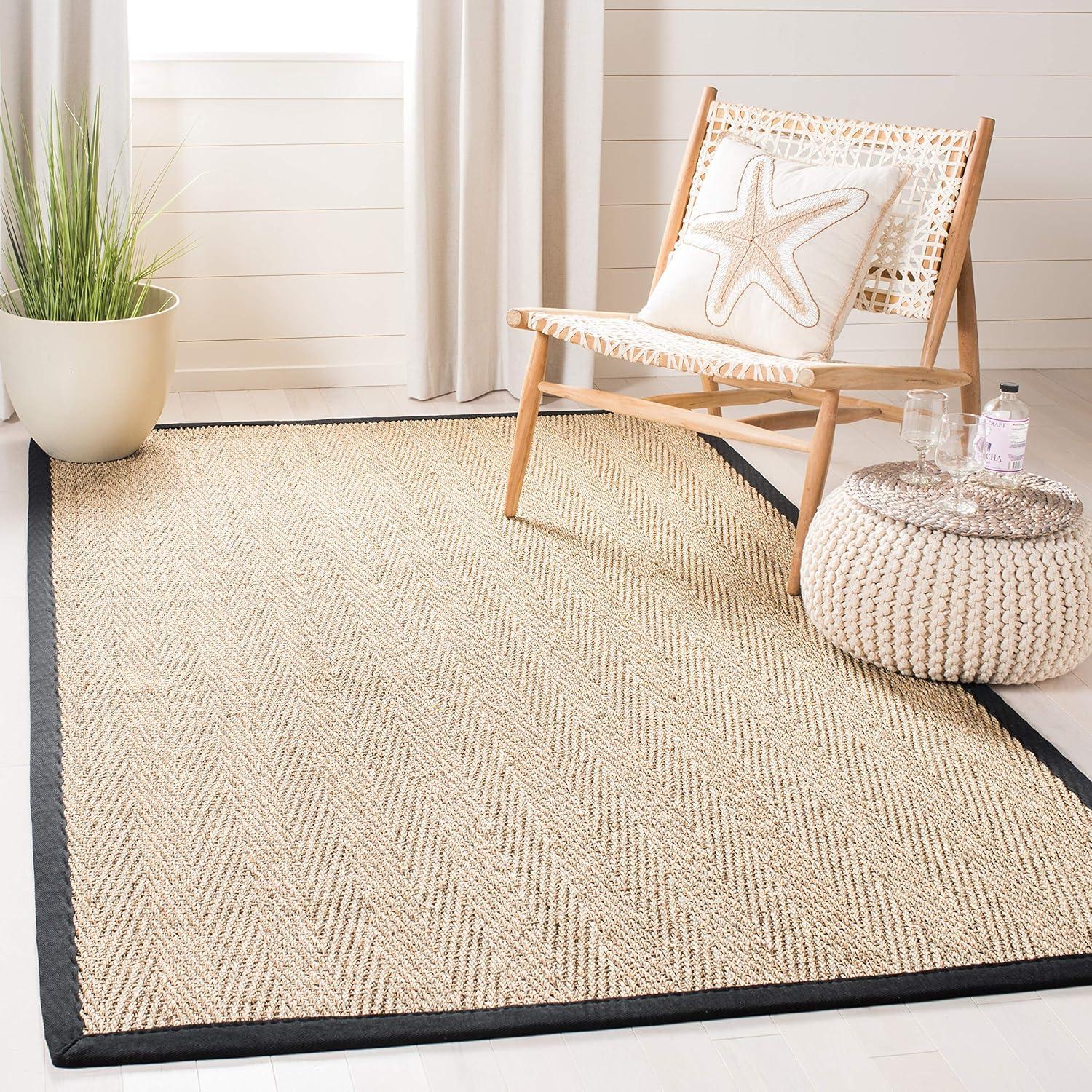 Natural Fiber NF115 Power Loomed Indoor Accent Rug - Natural/Black - 3'x5' - Safavieh