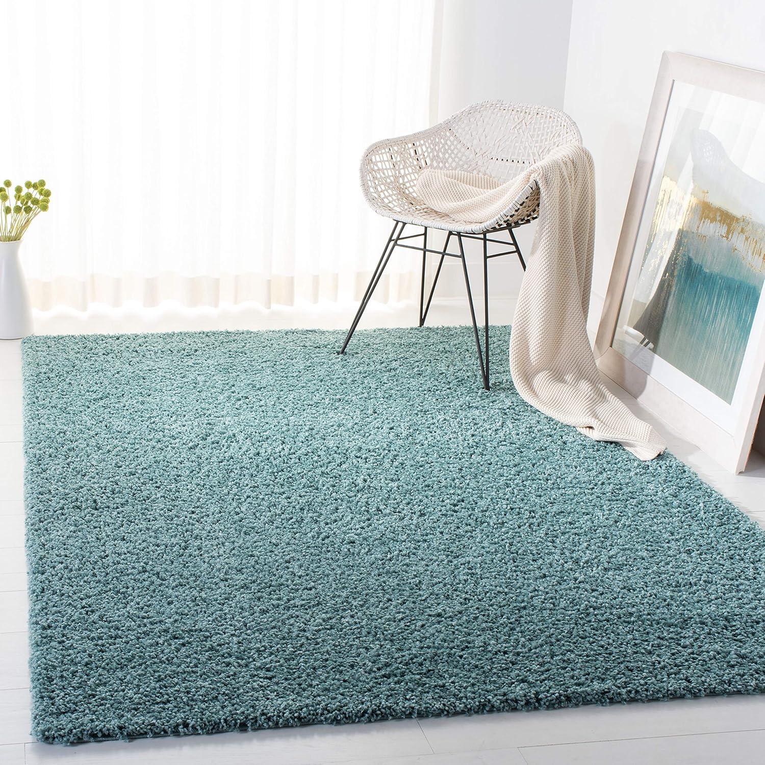 Primo Shag PRM300 Power Loomed Area Rug - Aqua - 5'3"x7'6" - Safavieh.