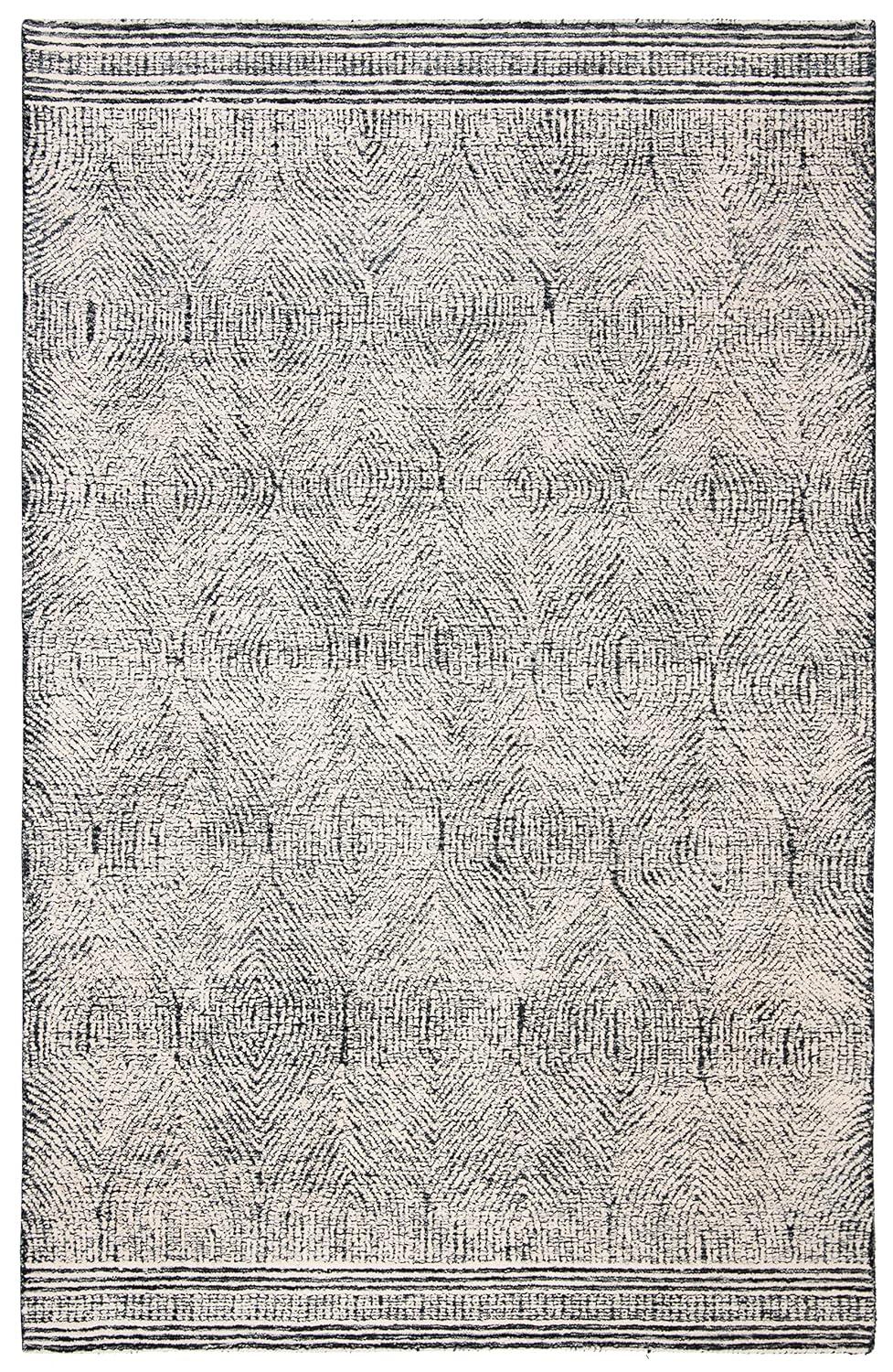 Abstract ABT340 Handmade Indoor Accent Rug - Ivory/Charcoal - 2'-3"x4' - Safavieh