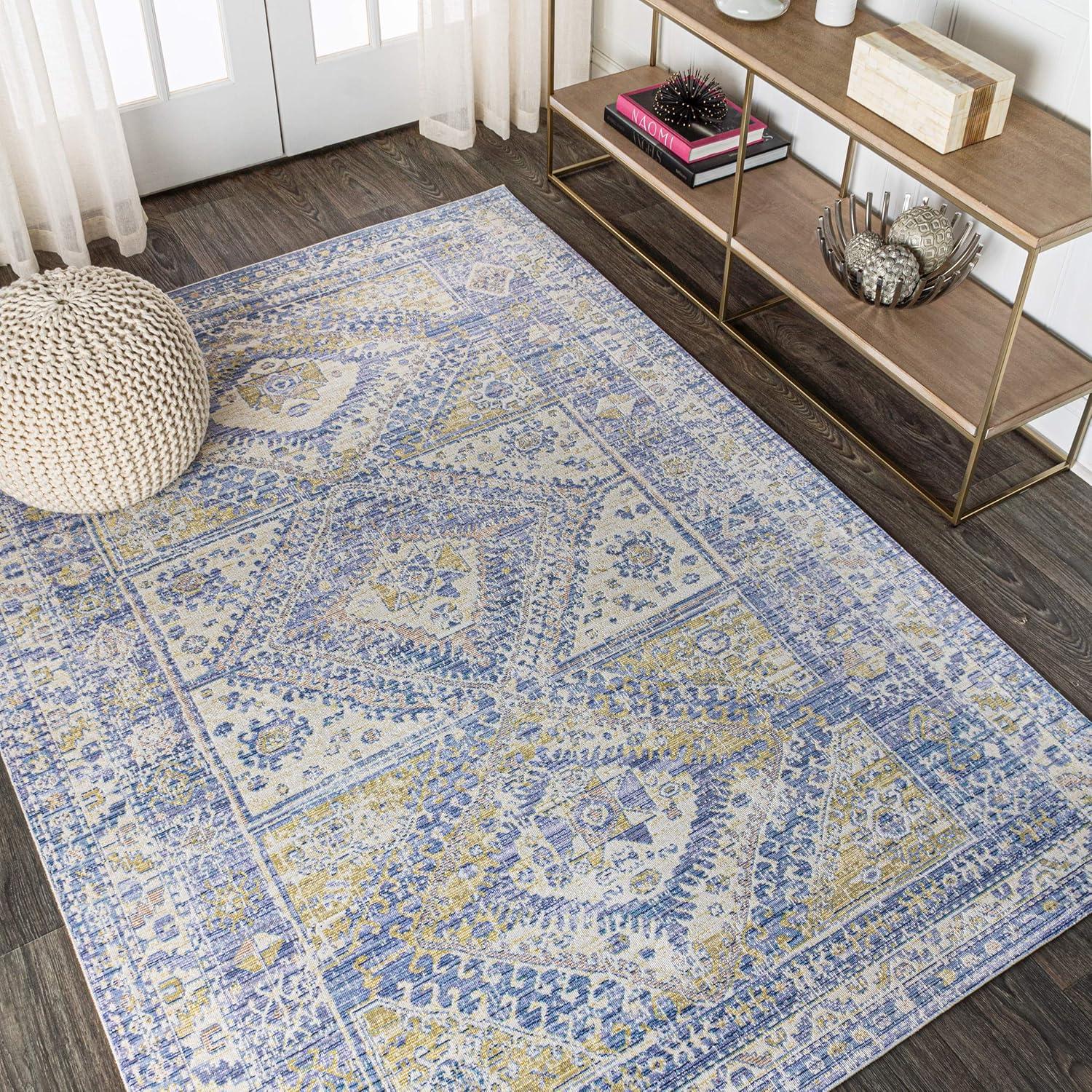 Darija Ornate Geometric Medallion Area Rug  - JONATHAN Y