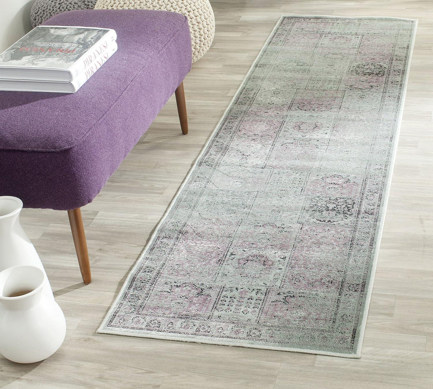 Amethyst Elegance 59" Washable Transitional Viscose Rug