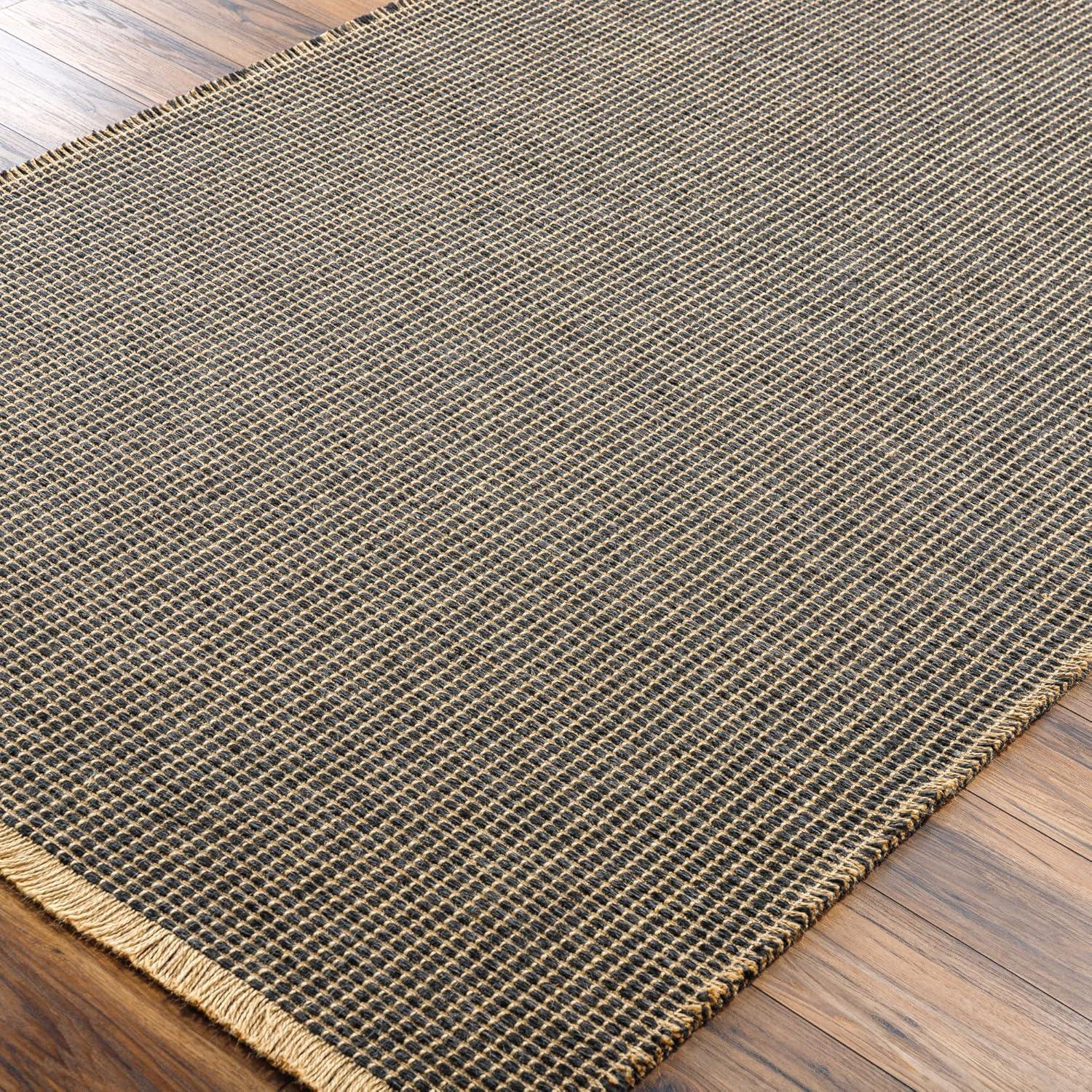 Kimi II Jute Rug by Becki Owens x Surya - Black and Natural / 3'11" x 5'7"