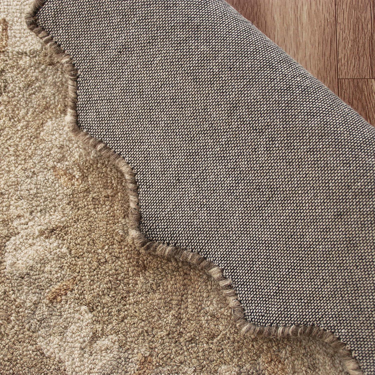 LR Home Daisey 2'3" x 3'10" Beige Classic Medallion Wool Hearth Indoor Area Rug