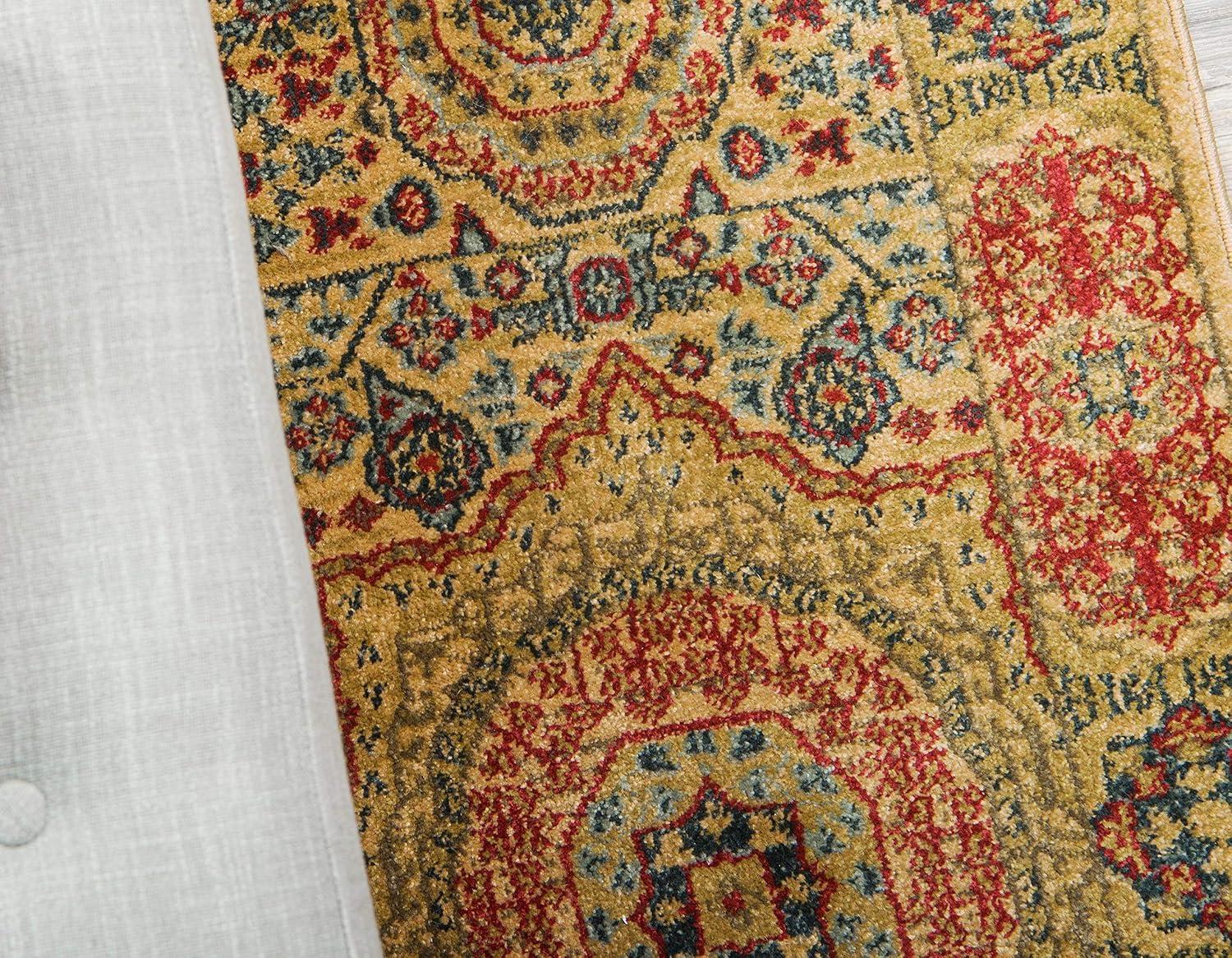 Unique Loom Palace Collection Area Rug - Amber (6' 1" x 9' Rectangle Light Blue/Light Brown)