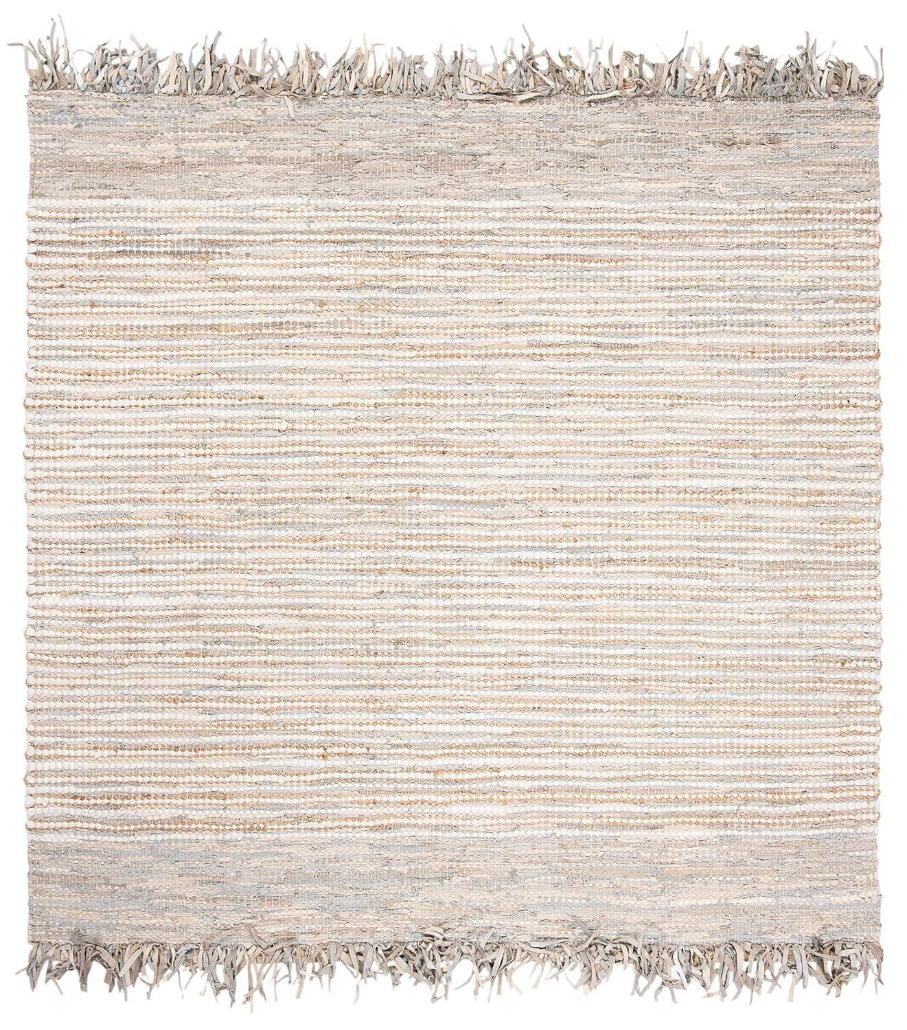 Vintage Leather VTL373 Hand Woven Area Rug - Beige/Multi - 6'x6' - Safavieh.