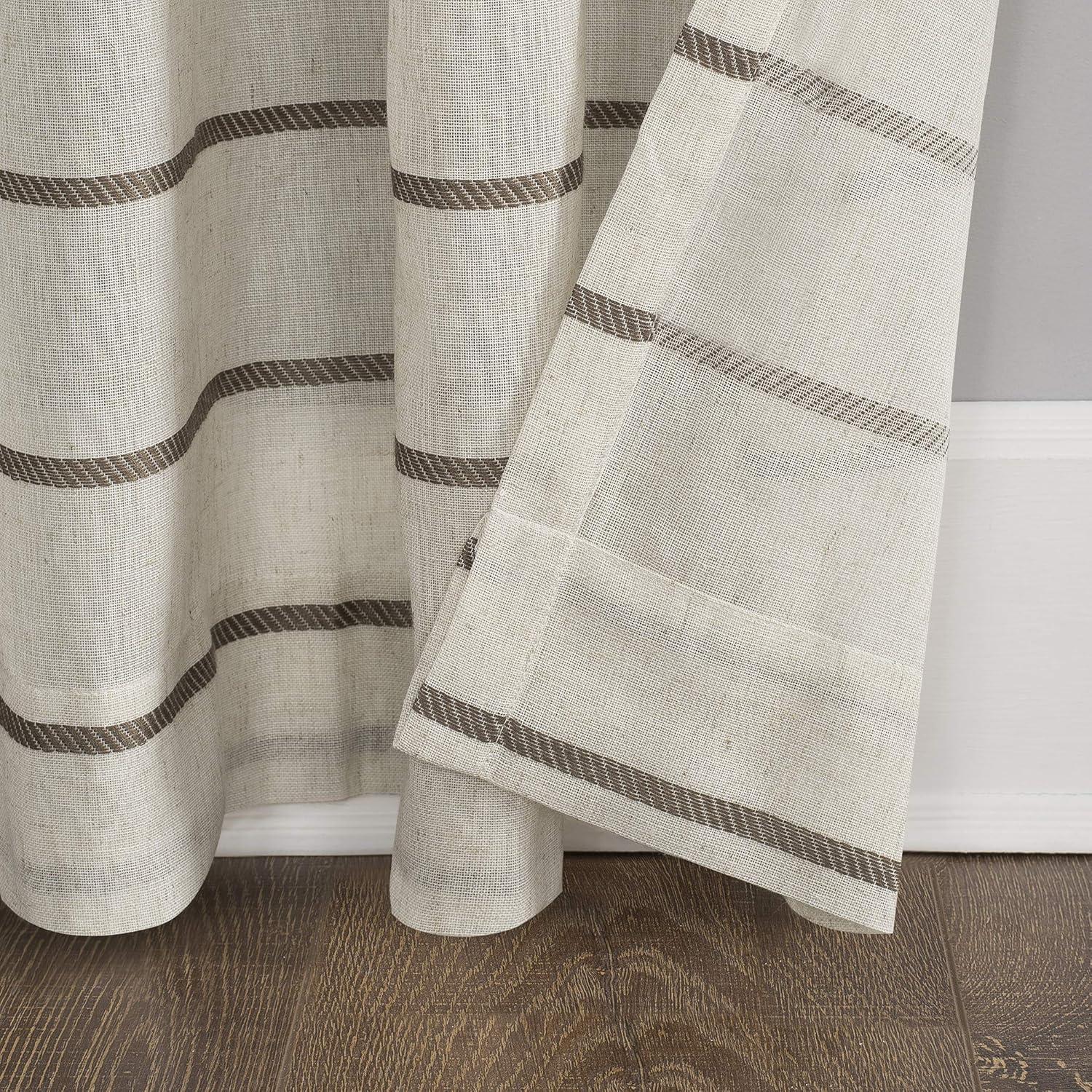 Clean Window Clean Window Aso Twill Stripe Anti-Dust Linen Blend Sheer Curtain Panel