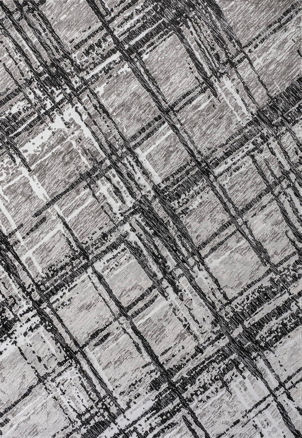 JONATHAN Y Slant Modern Abstract Black/Gray 3 ft. x 5 ft. Area Rug