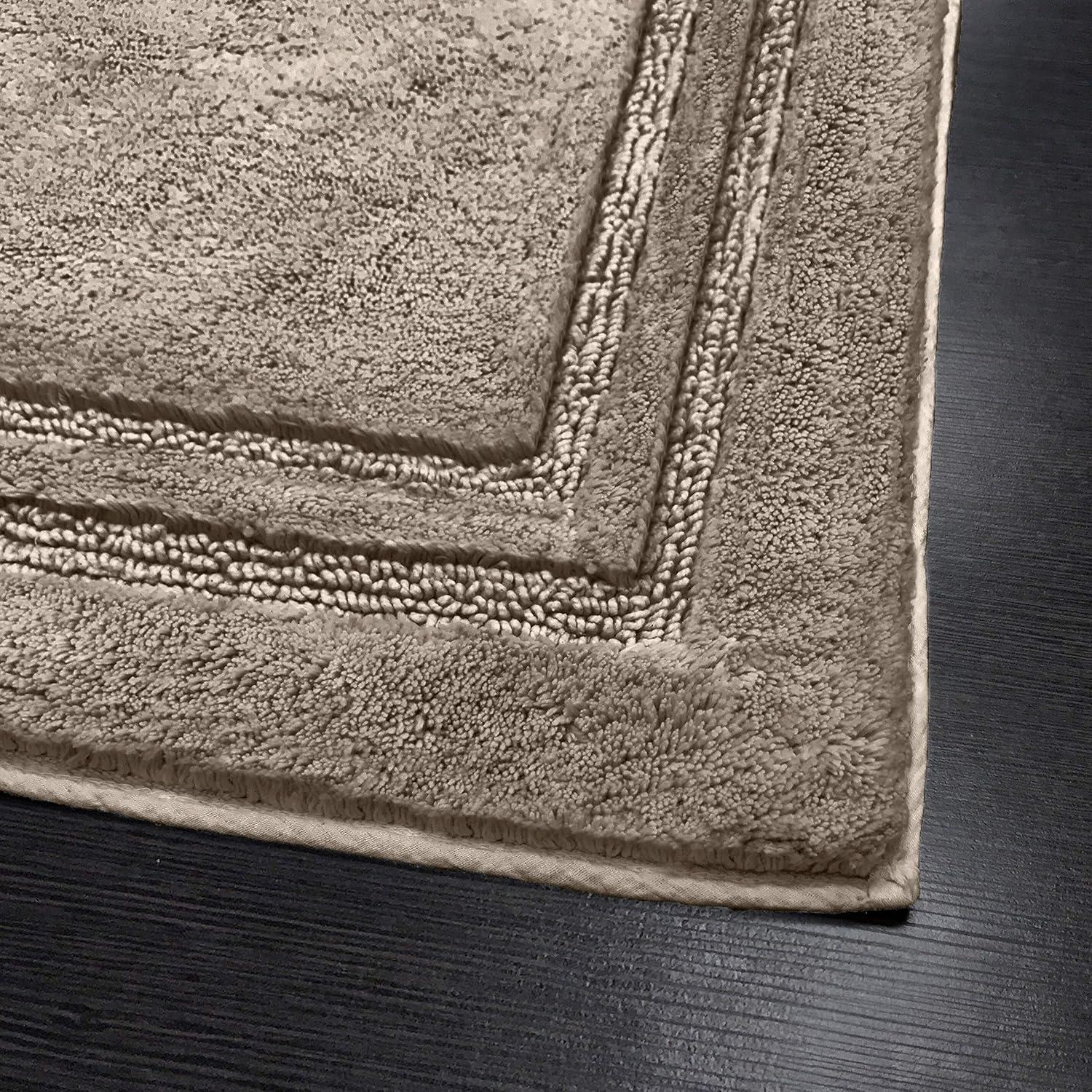 Cotton Solid 2-Piece Toast Highly Absorbent Non-Slip Oval Bath Rug Set by Superior