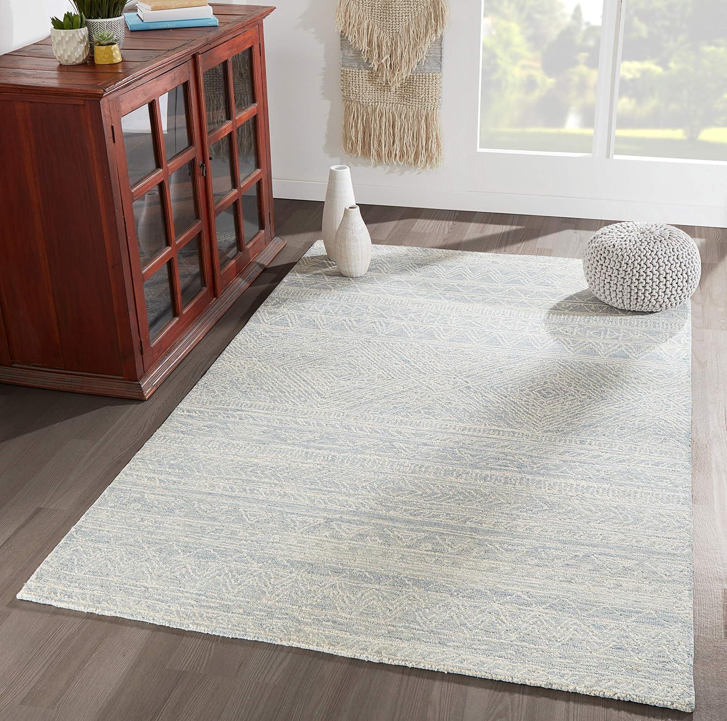 Momeni Contemporary Rectangle Area Rug, Light Blue, 5' X 8'