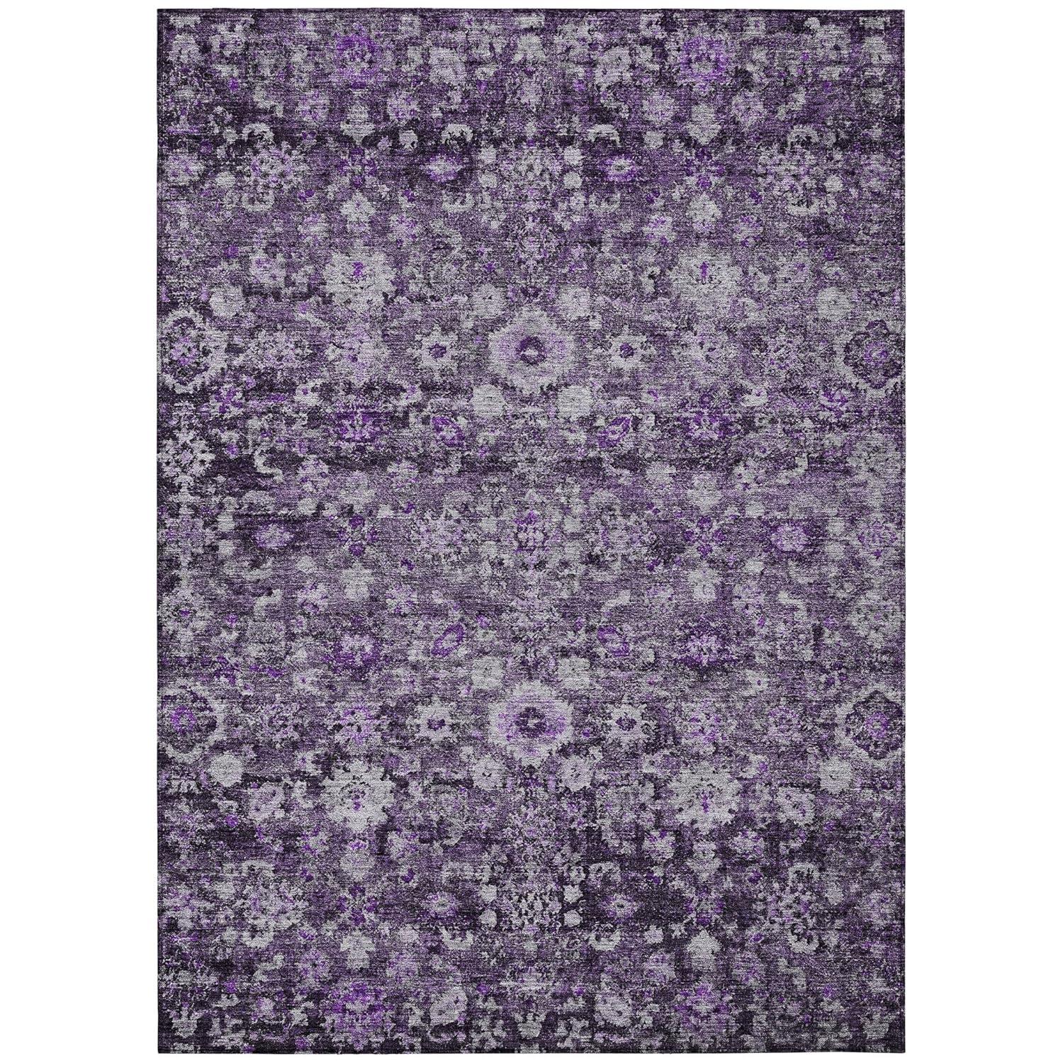 Addison Rugs Chantille Indoor/Outdoor Traditional Oriental Purple Washable Rectangle Rug, 3' x 5'