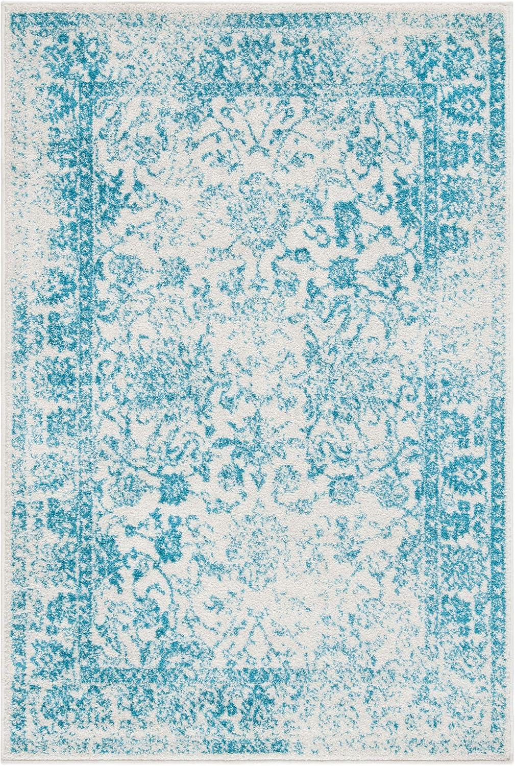 Adirondack ADR109 Machine Made Indoor Area Rug - Ivory/Teal - 5'-1"x7'-6" - Safavieh