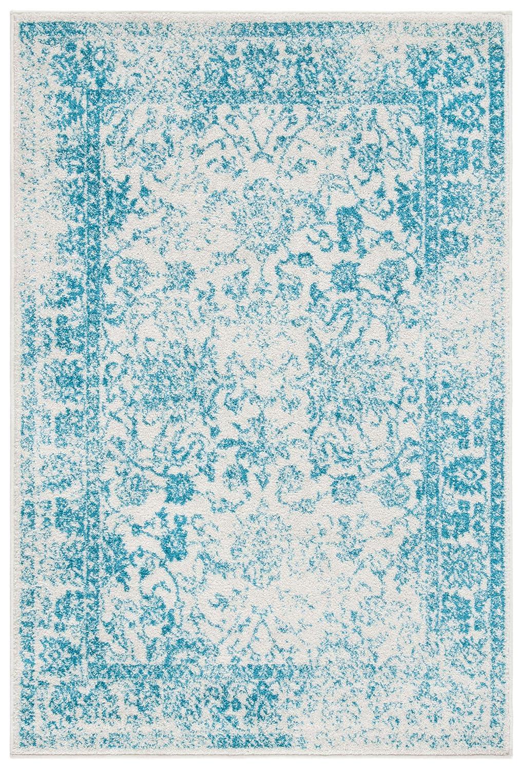 Adirondack ADR109 Machine Made Indoor Area Rug - Ivory/Teal - 6'x9' - Safavieh