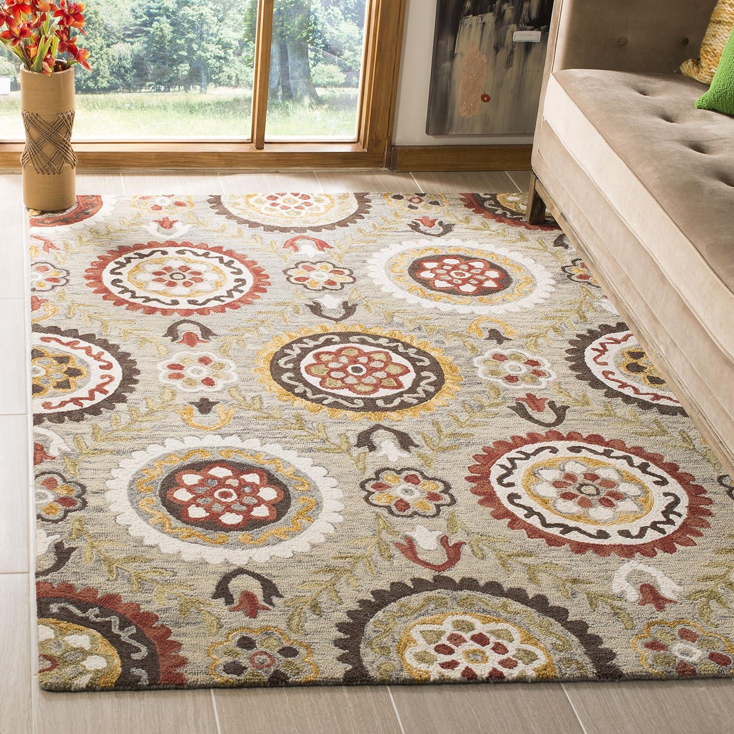 Suzani SZN374 Hand Hooked Area Rug  - Safavieh