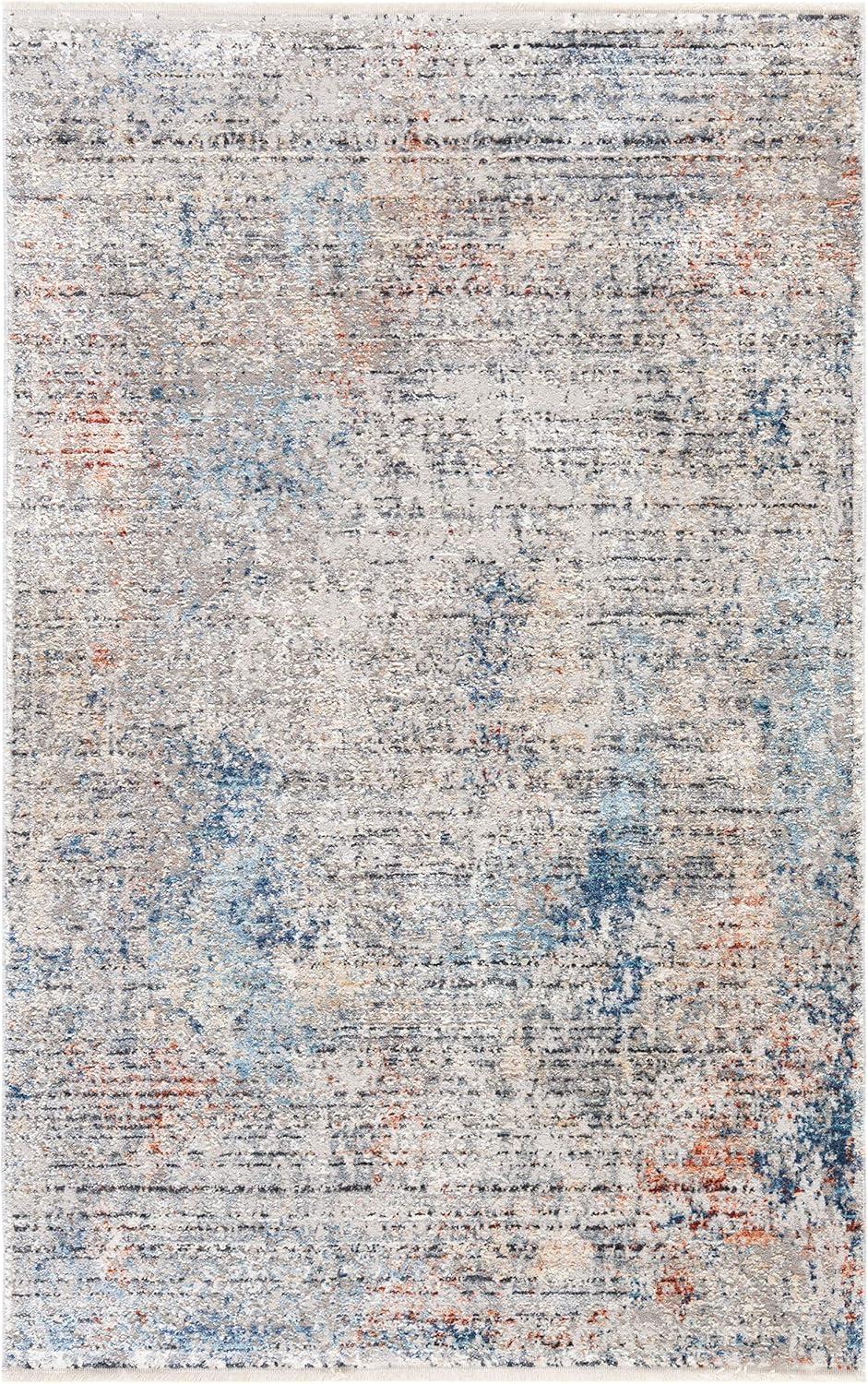 Safavieh 2'6" x 4' Gray and Blue Hand-Knotted Wool Area Rug