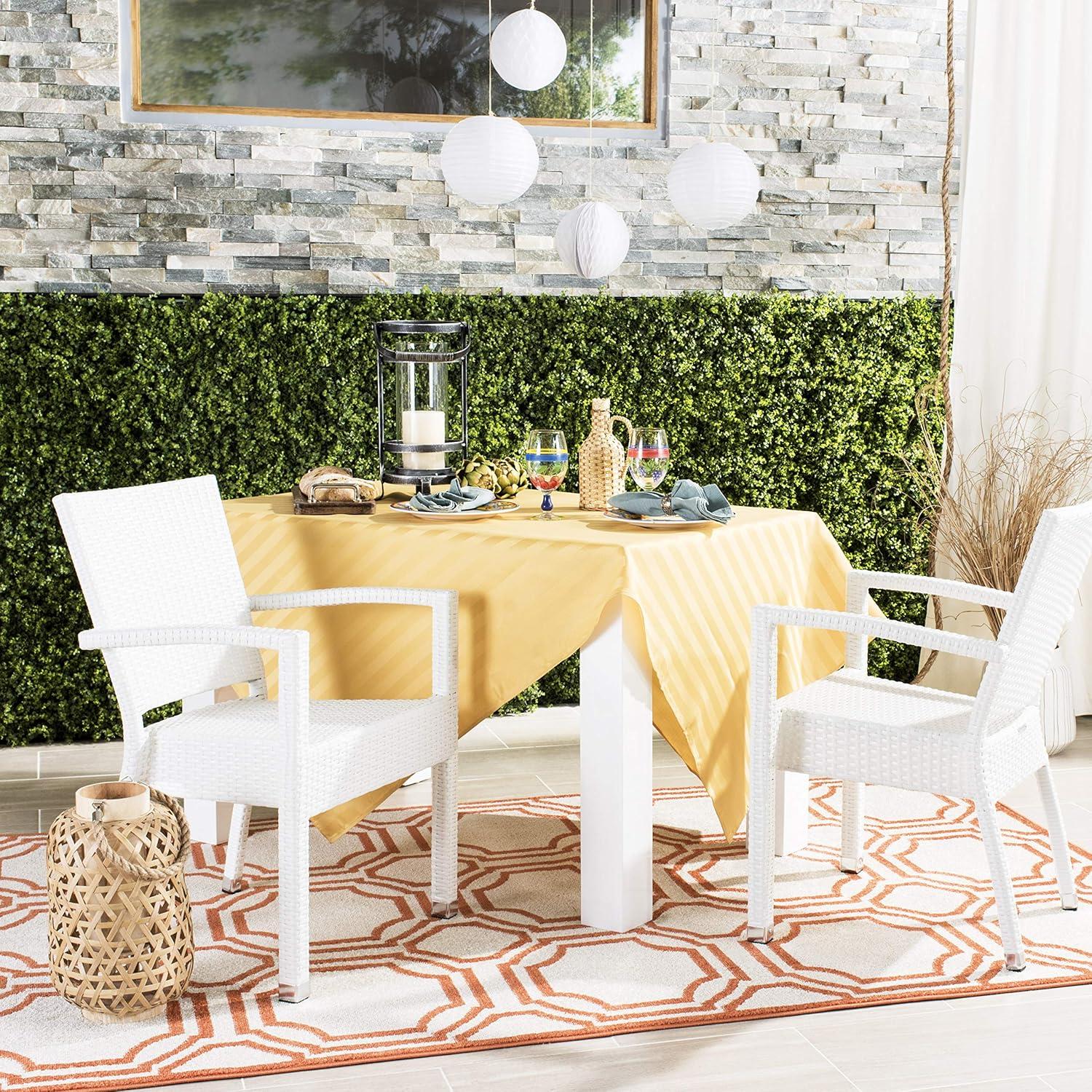 Kelda Stackable Arm Chair Indoor/Outdoor (Set Of 2) - PAT4004 - White - Safavieh