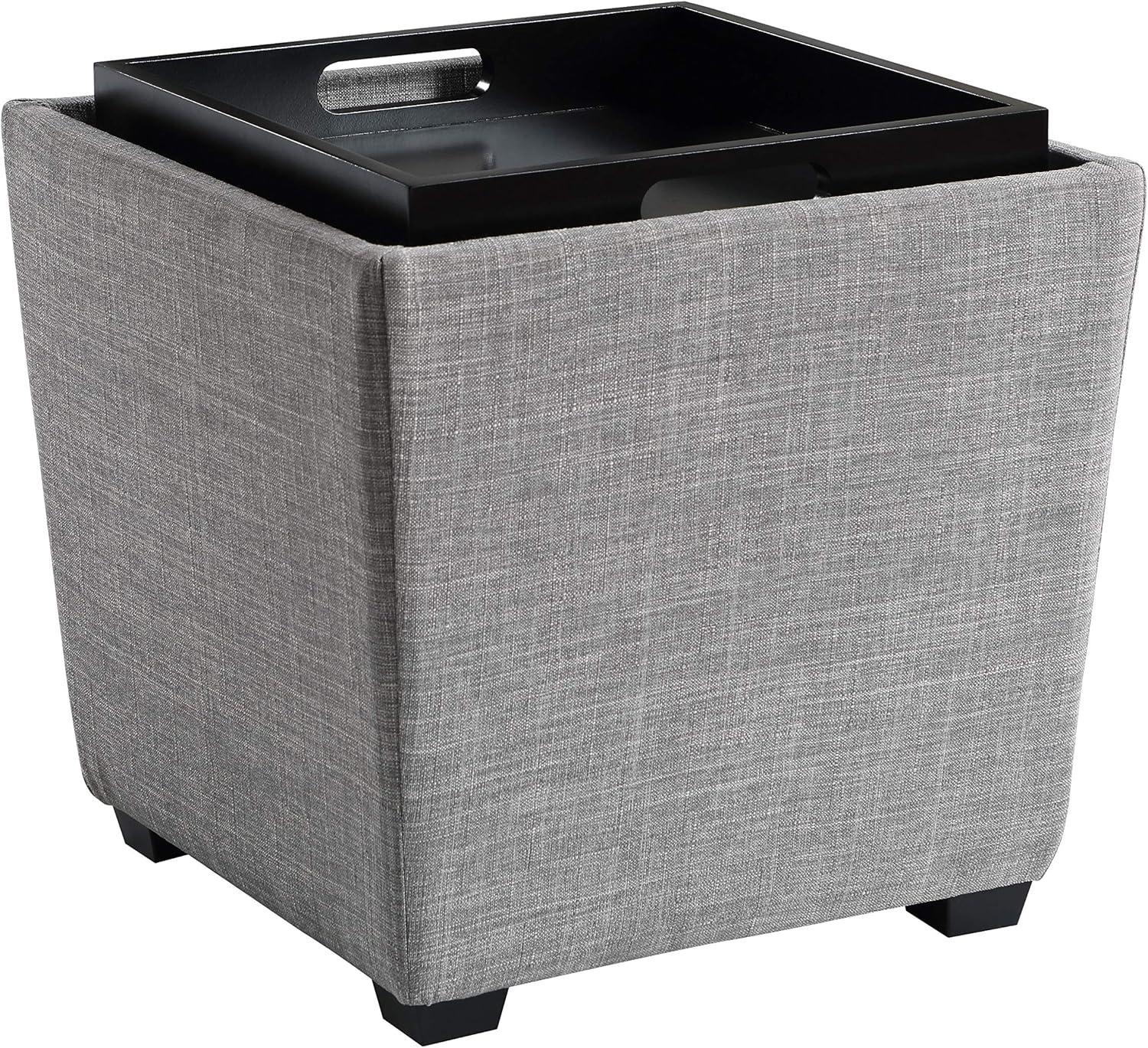 Rockford Storage Ottoman in Dove Gray Fabric