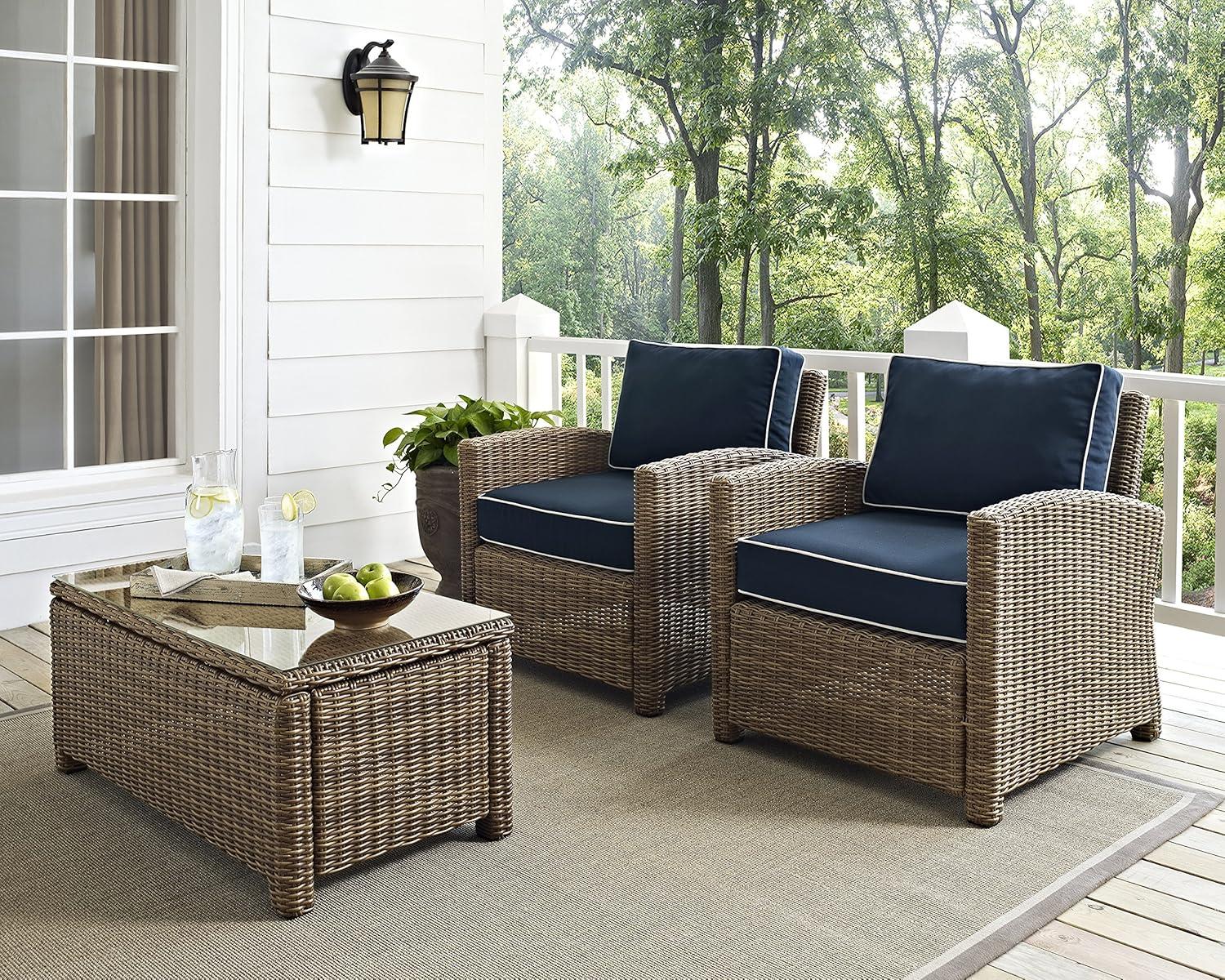 Bradenton 2pc Outdoor Wicker Armchair Set - Crosley