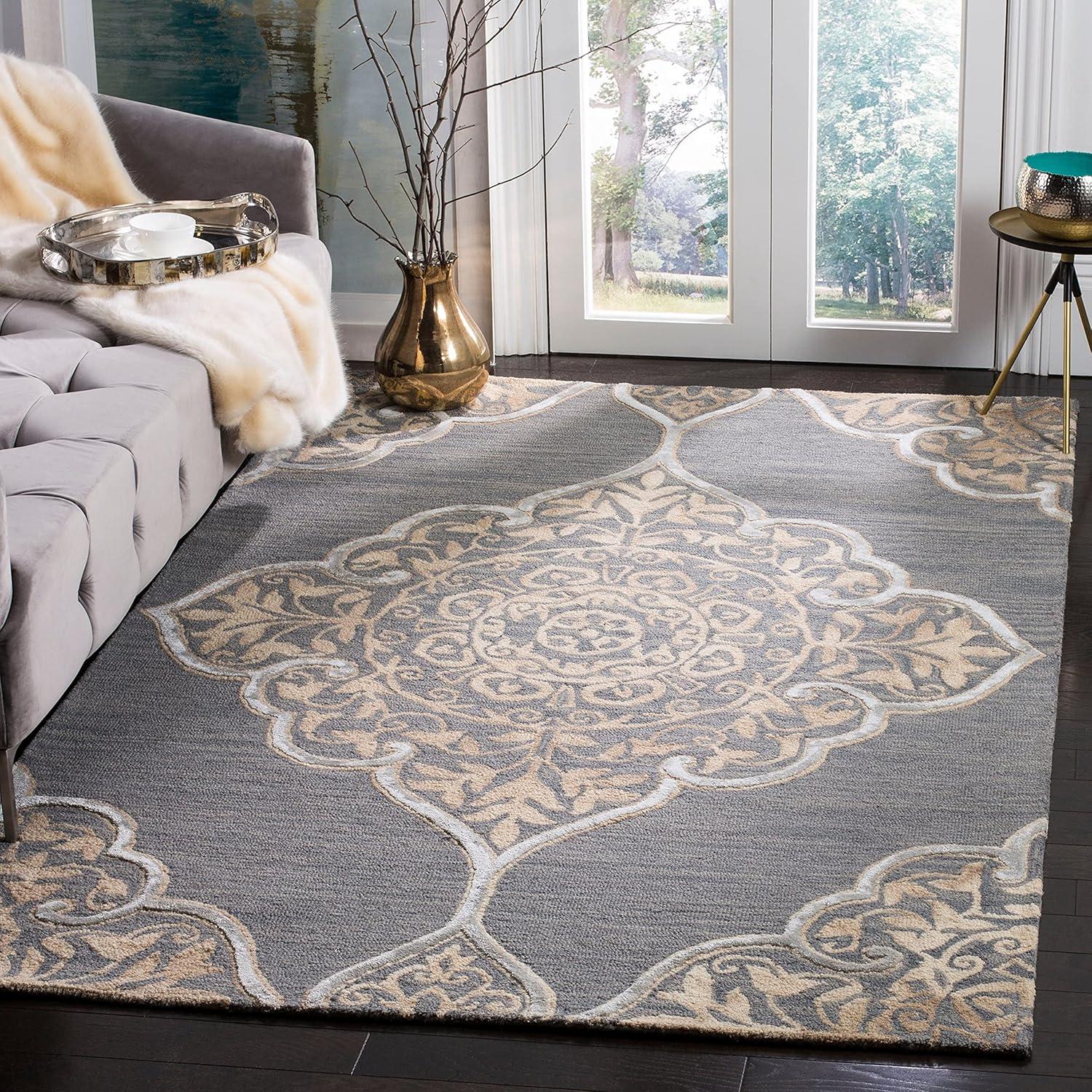 Dip Dye DDY510 Hand Tufted Indoor Accent Rug - Beige/Blue - 3'x5' - Safavieh
