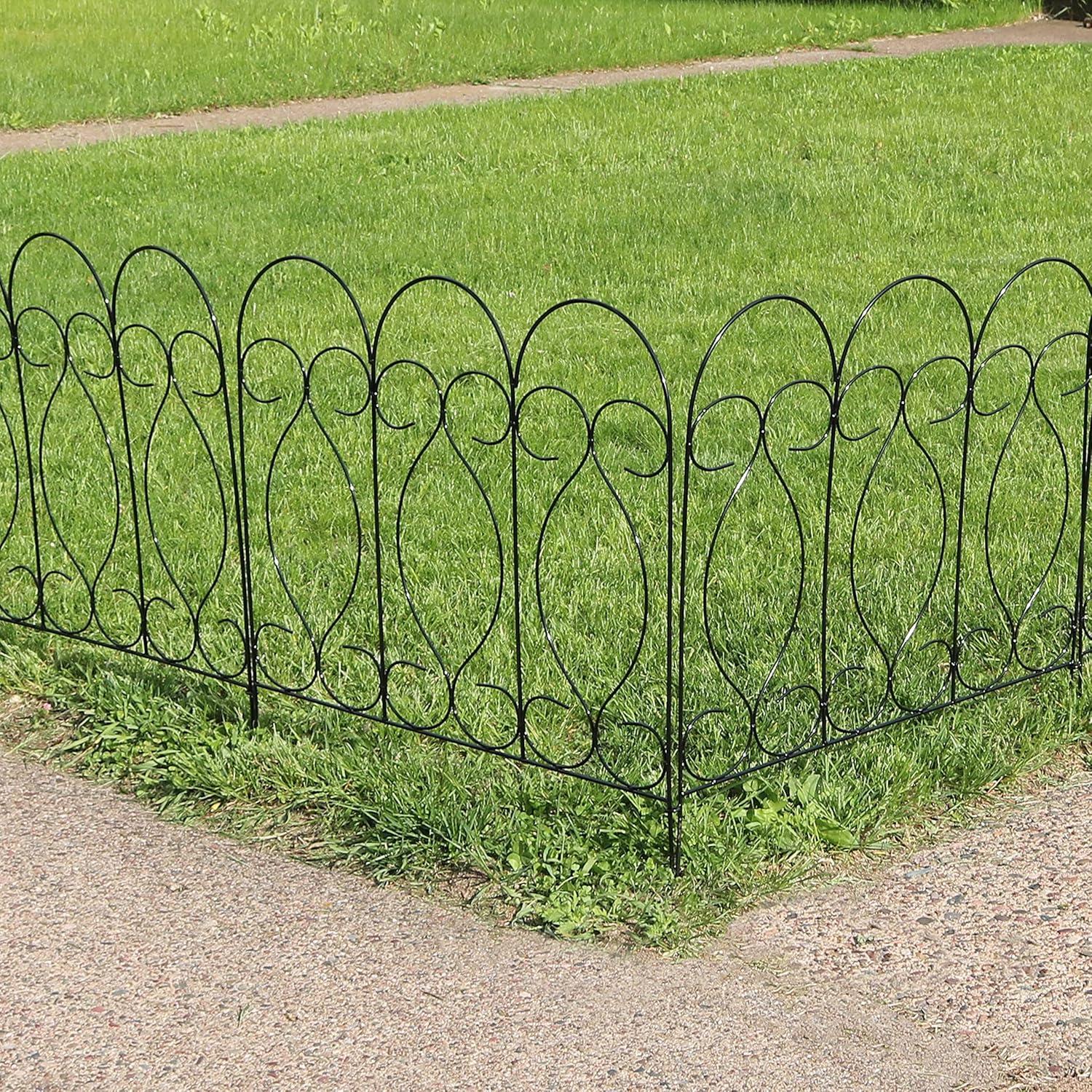 SunnyDaze Decor Traditional 24" x 24" Steel Decorative Garden Fence Panels (Set of 5)