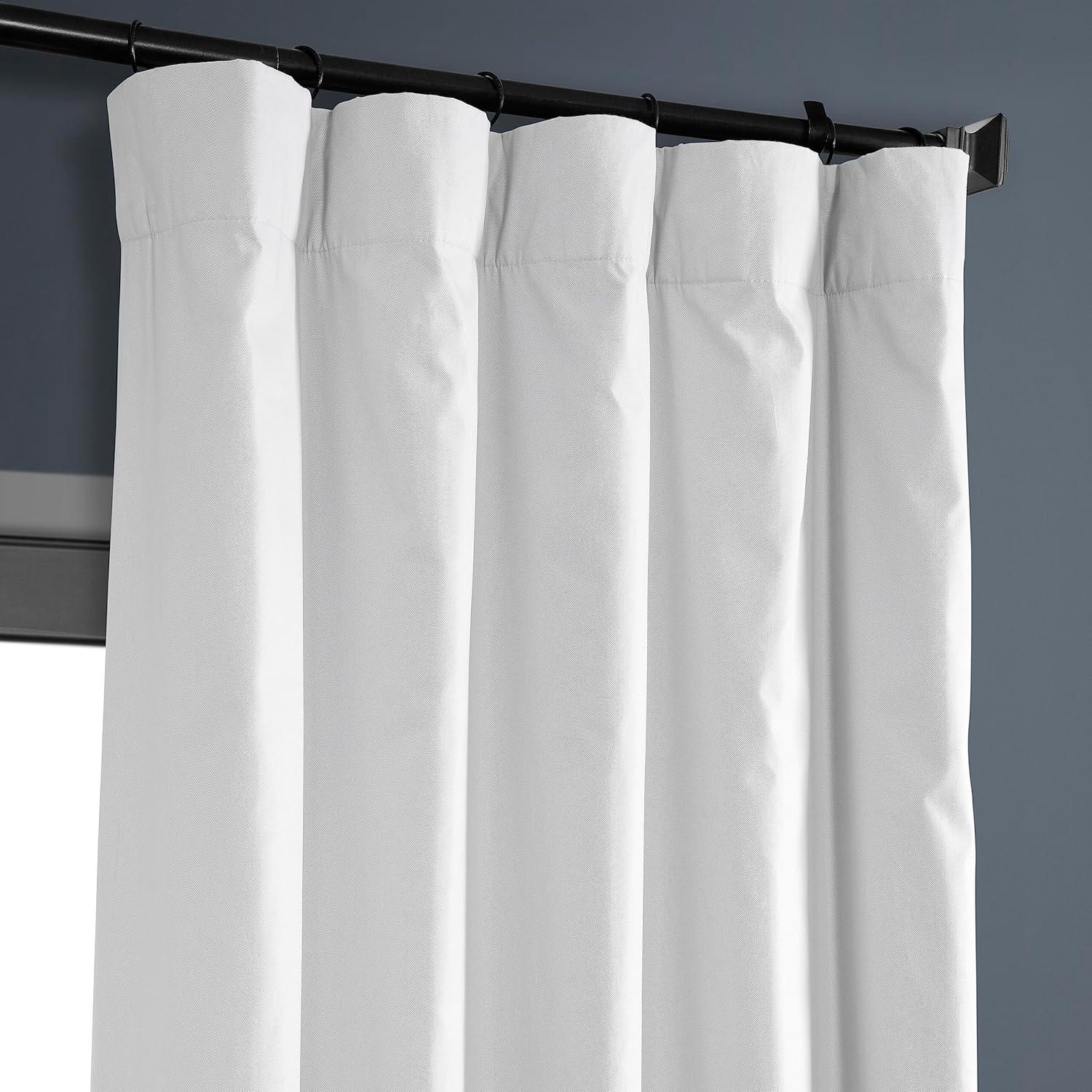 Whisper White Solid Cotton Blackout Curtain (1 Panel), Whisper White, 50W X 108L