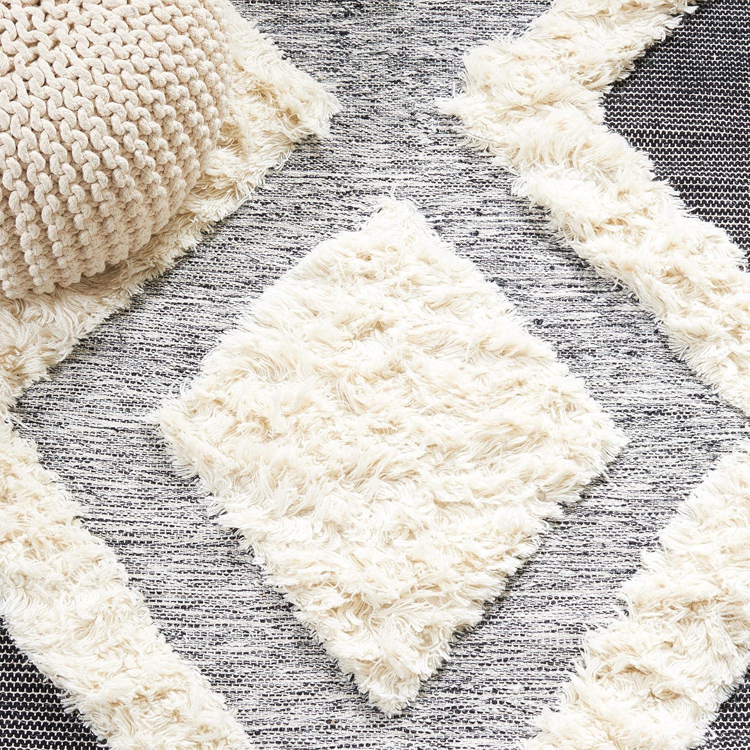 Foundry Select Adamsiii Hand Loomed Wool/Cotton Southwestern Rug in Ivory/Black