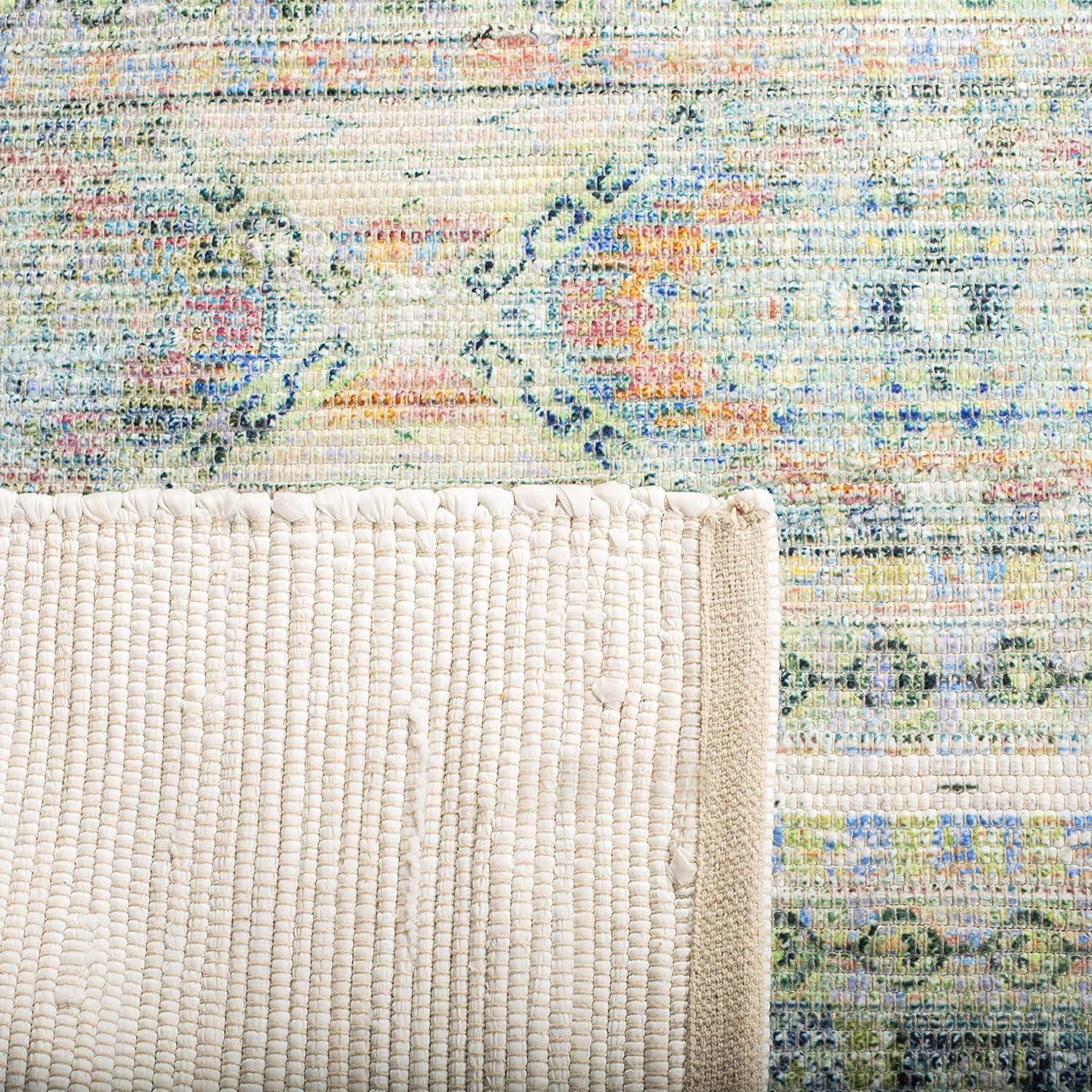 Saffron SFN567 Hand Loomed Indoor Accent Rug - Cream/Blue - 4'x6' - Safavieh