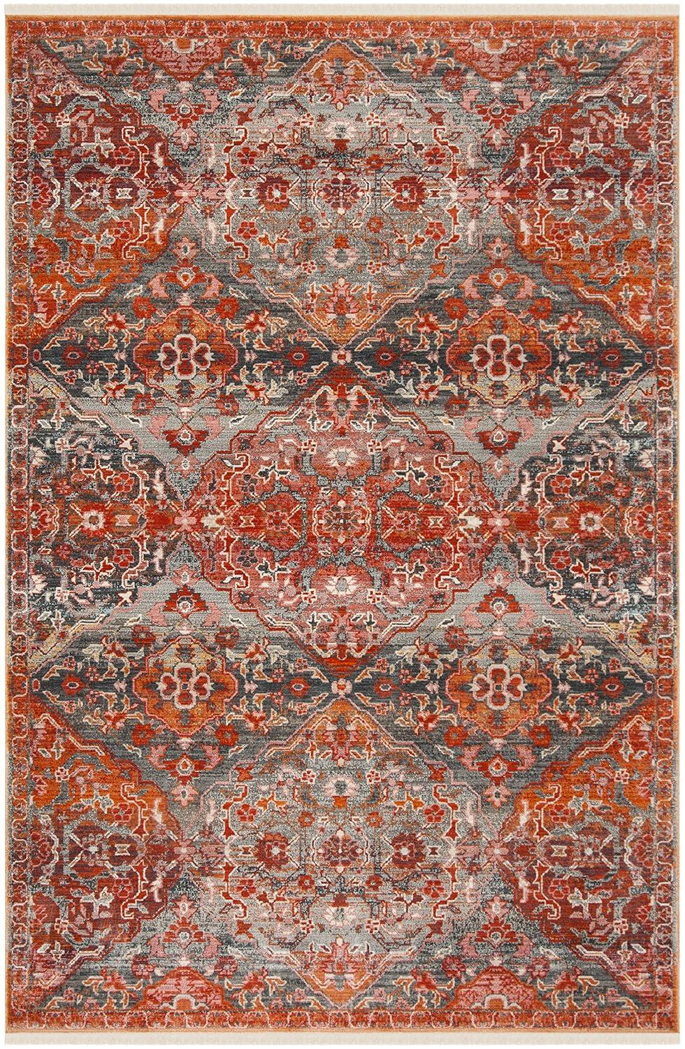Vintage Persian VTP470 Power Loomed Indoor Area Rug - Aqua/Orange - 5'x7'6" - Safavieh.