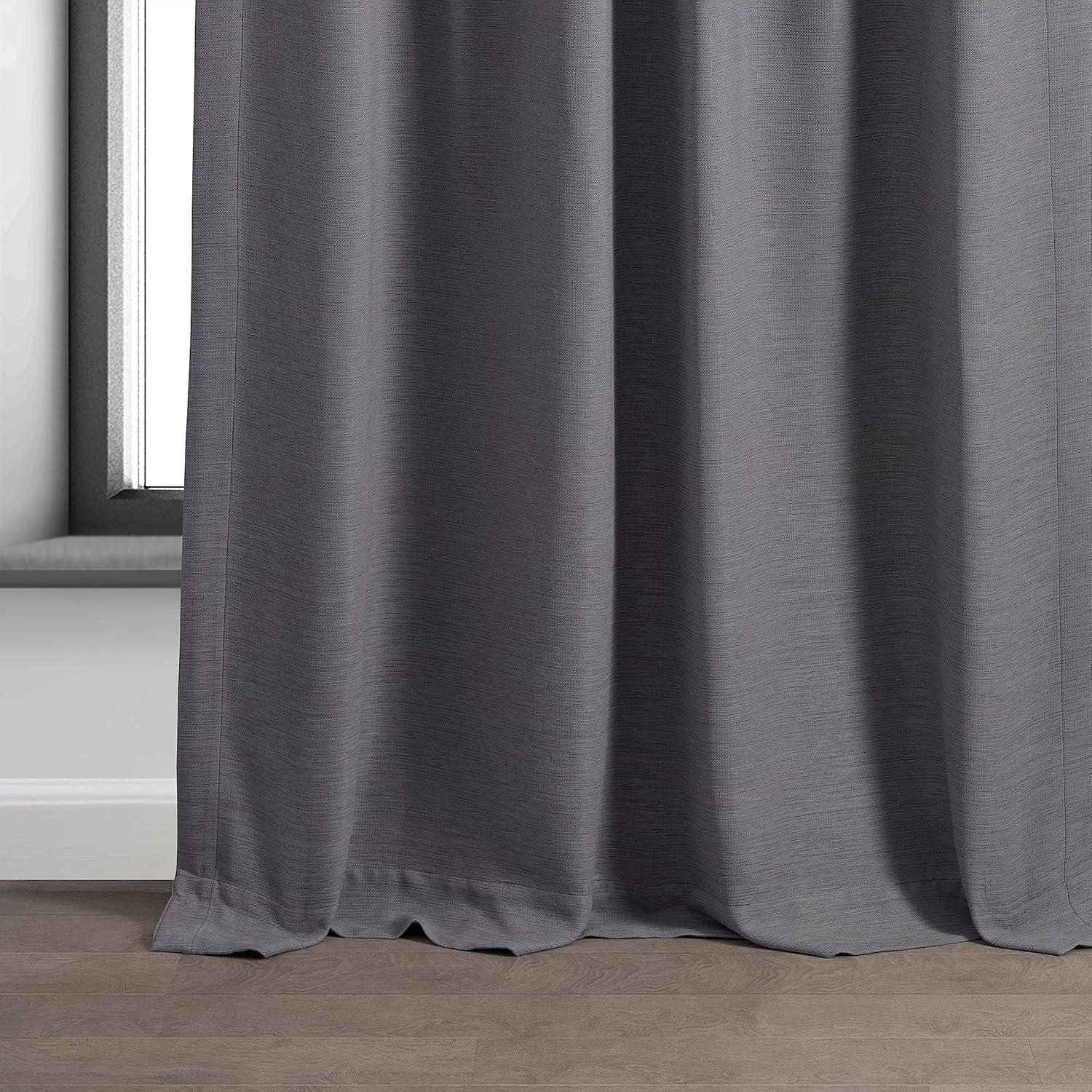 Armour Grey Puddle Length Blackout Drape Panel