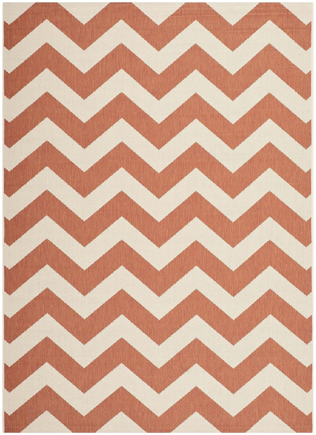 Courtyard CY6244 Power Loomed Indoor and Outdoor Area Rug - Terracotta/Beige - 5'3"x7'7" - Safavieh