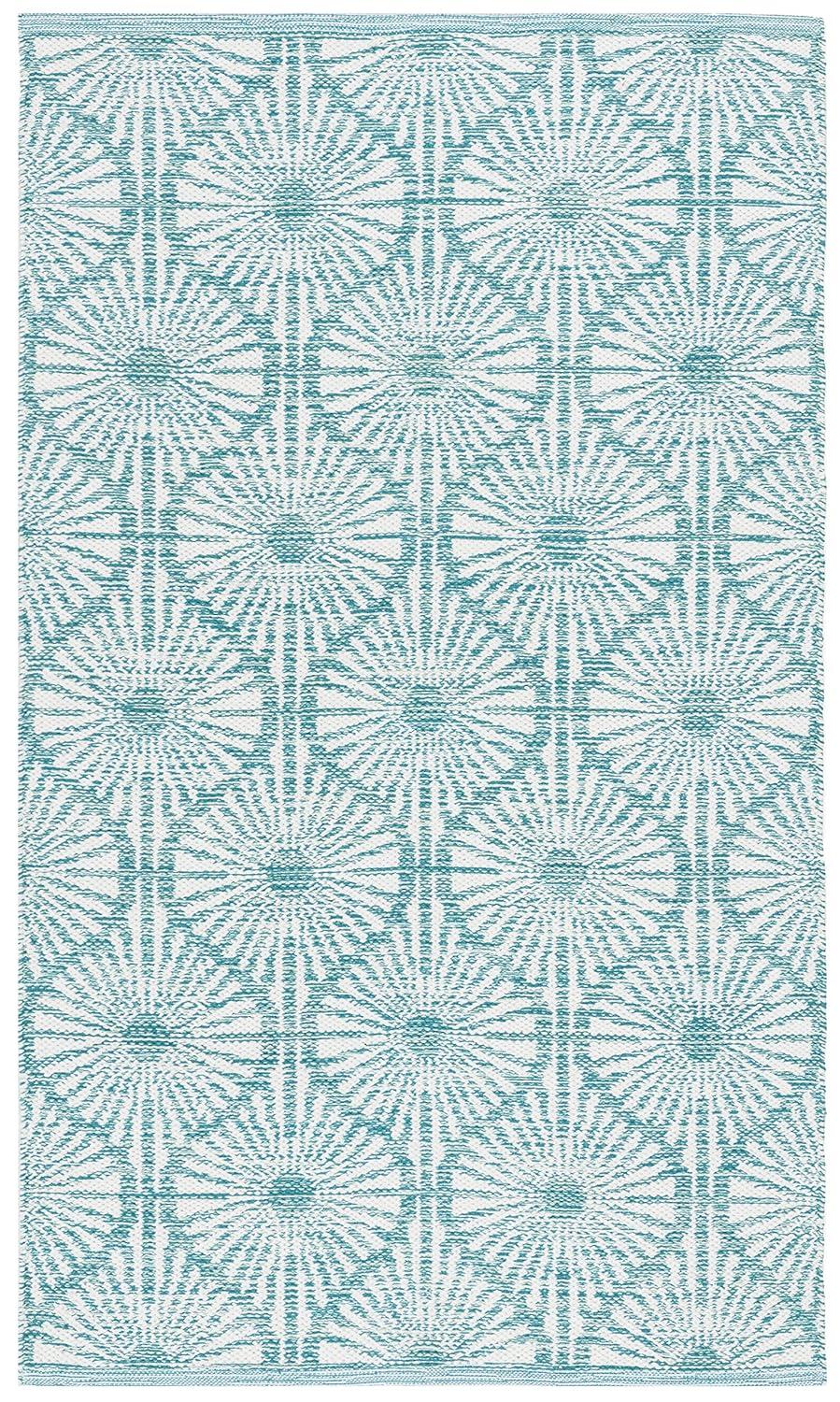 Montauk MTK606 Hand Woven Indoor Accent Rug - Aqua/Ivory - 3'x5' - Safavieh
