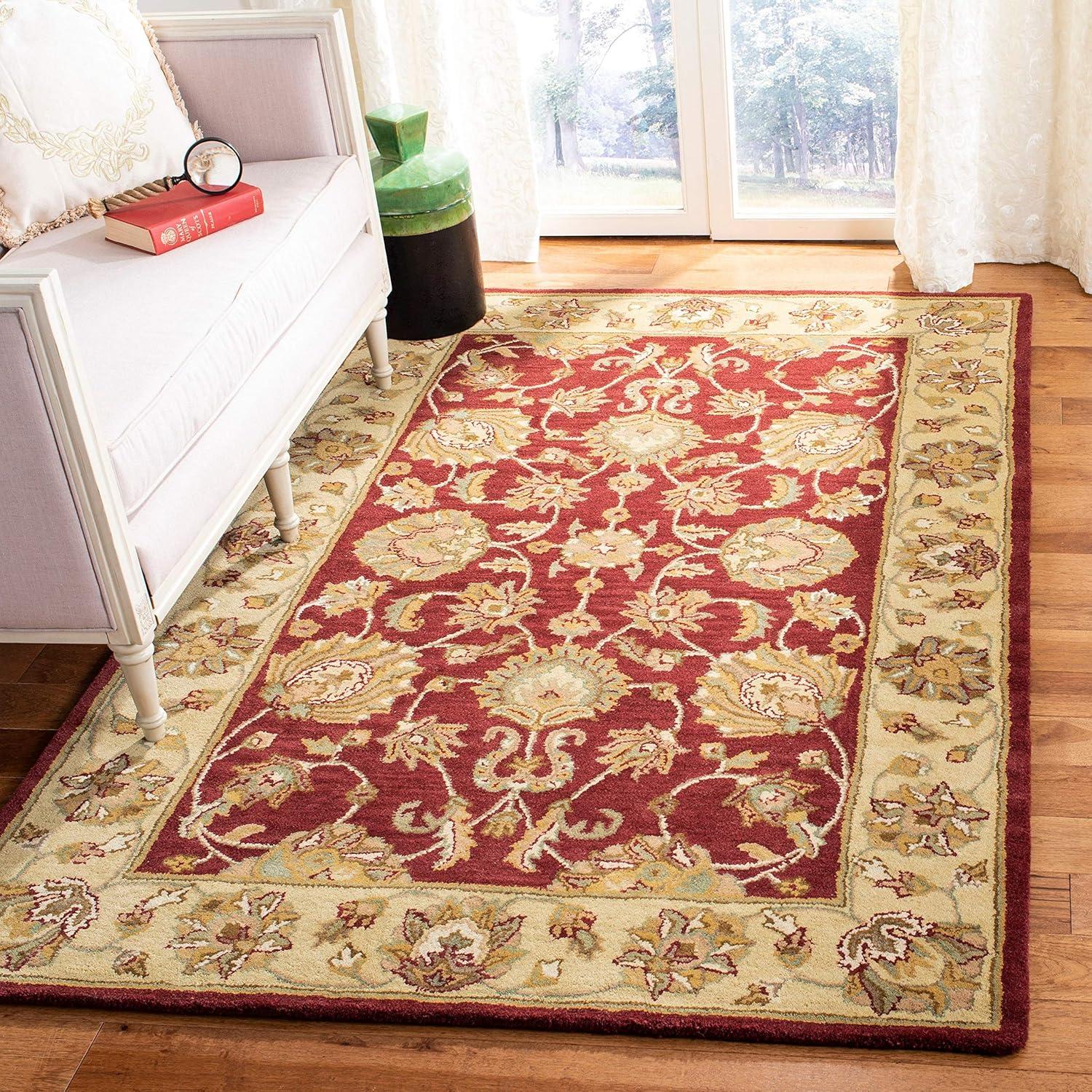 SAFAVIEH Heritage Regis Traditional Wool Area Rug, Red/Gold, 4' x 6'