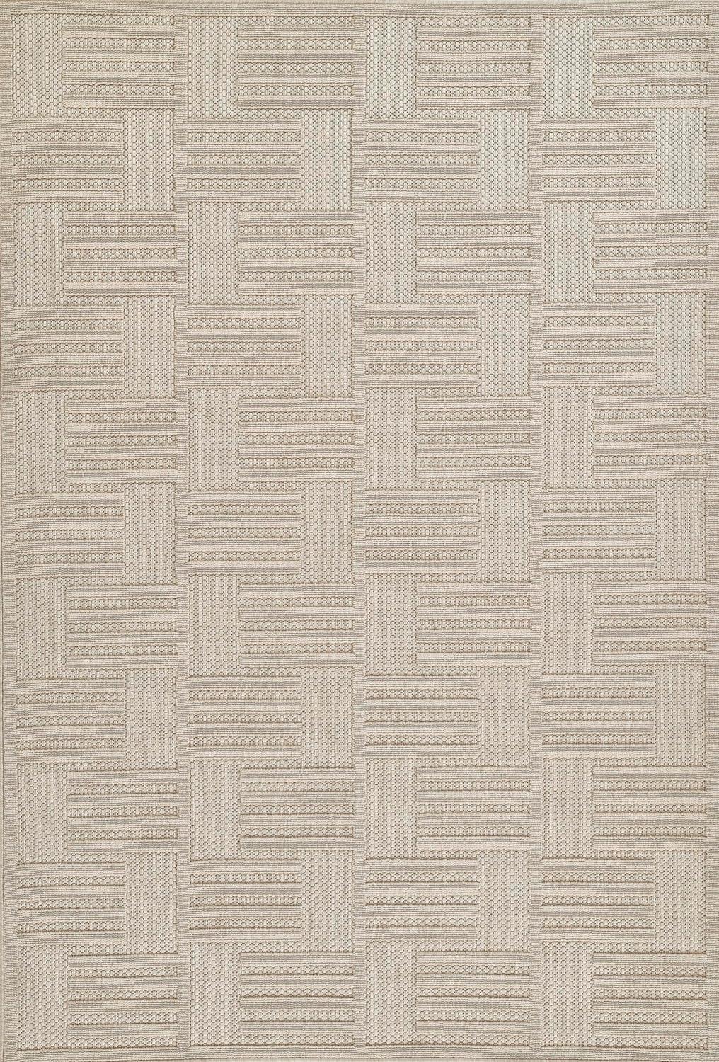 Momeni Dante Geometric Machine Loomed Indoor/Outdoor Rug Beige